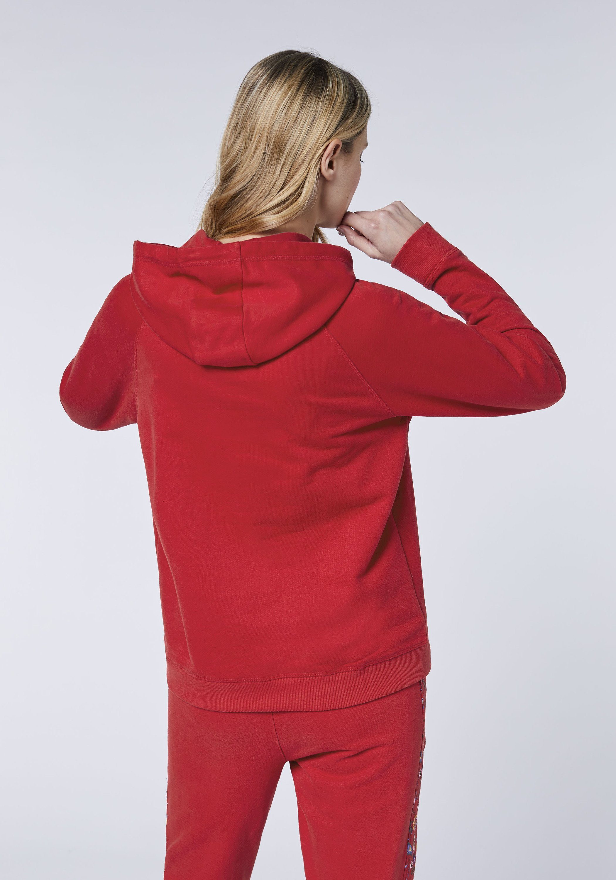 großem 19-1554 Kapuzensweatshirt mit Oklahoma Jeans Frontprint Red Savvy