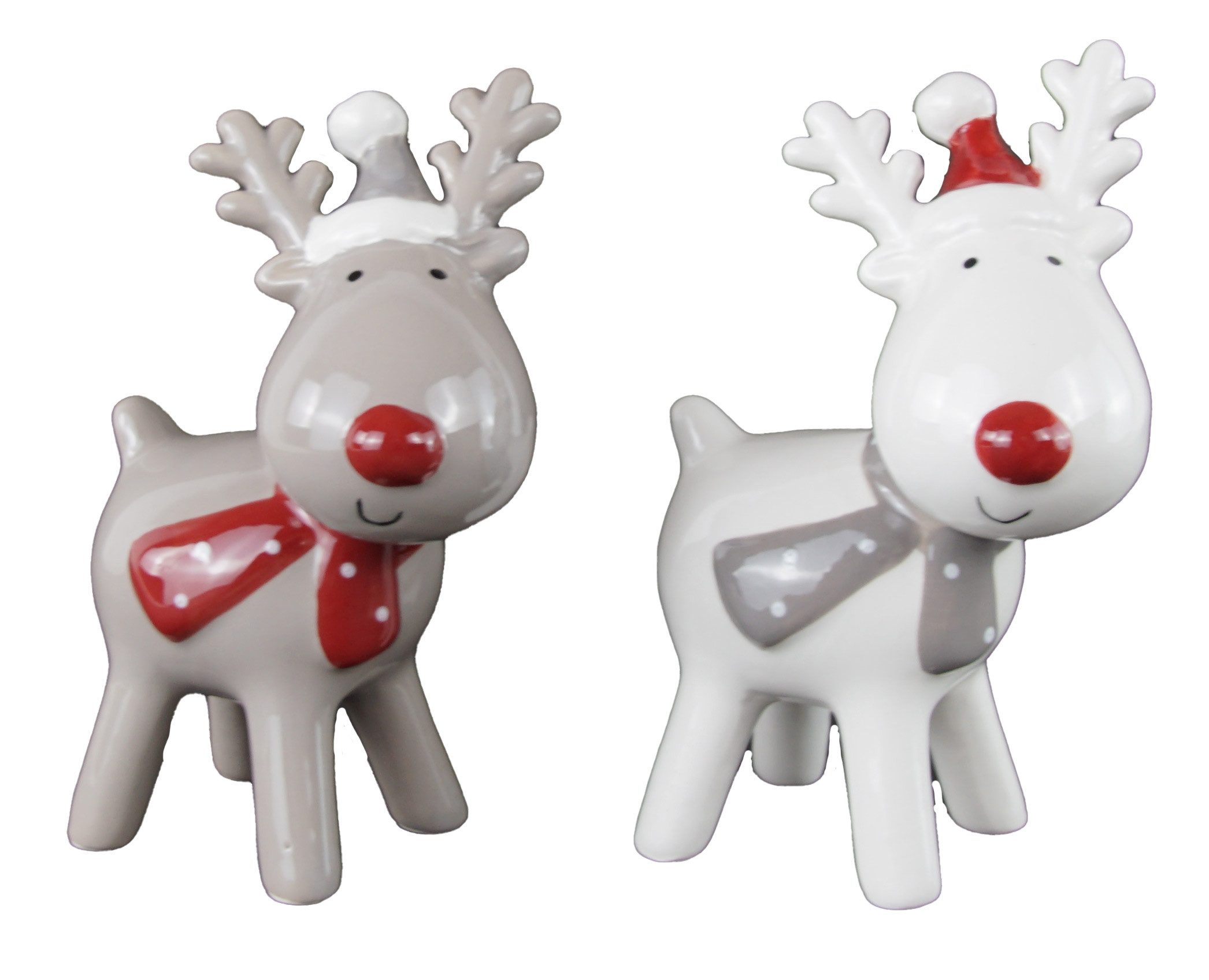 Posiwio Dekofigur 2er Set Elch (2 St), Weihnachtsfigur, Elche, 2er Set