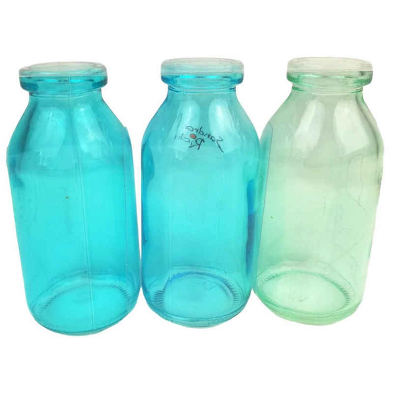 DekoTown Dekovase Glas Vasen Väschen Blau 10,5cm, 6 St.