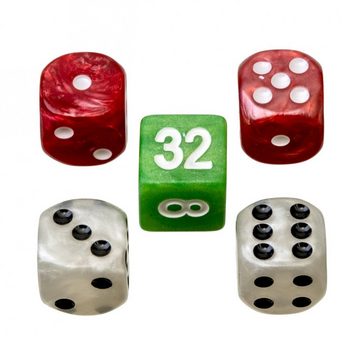 Philos Spiel, Spielsteine - Backgammon - medium - 28 x 8 mm - Kunststoff - rot weiß - inkl. Würfel