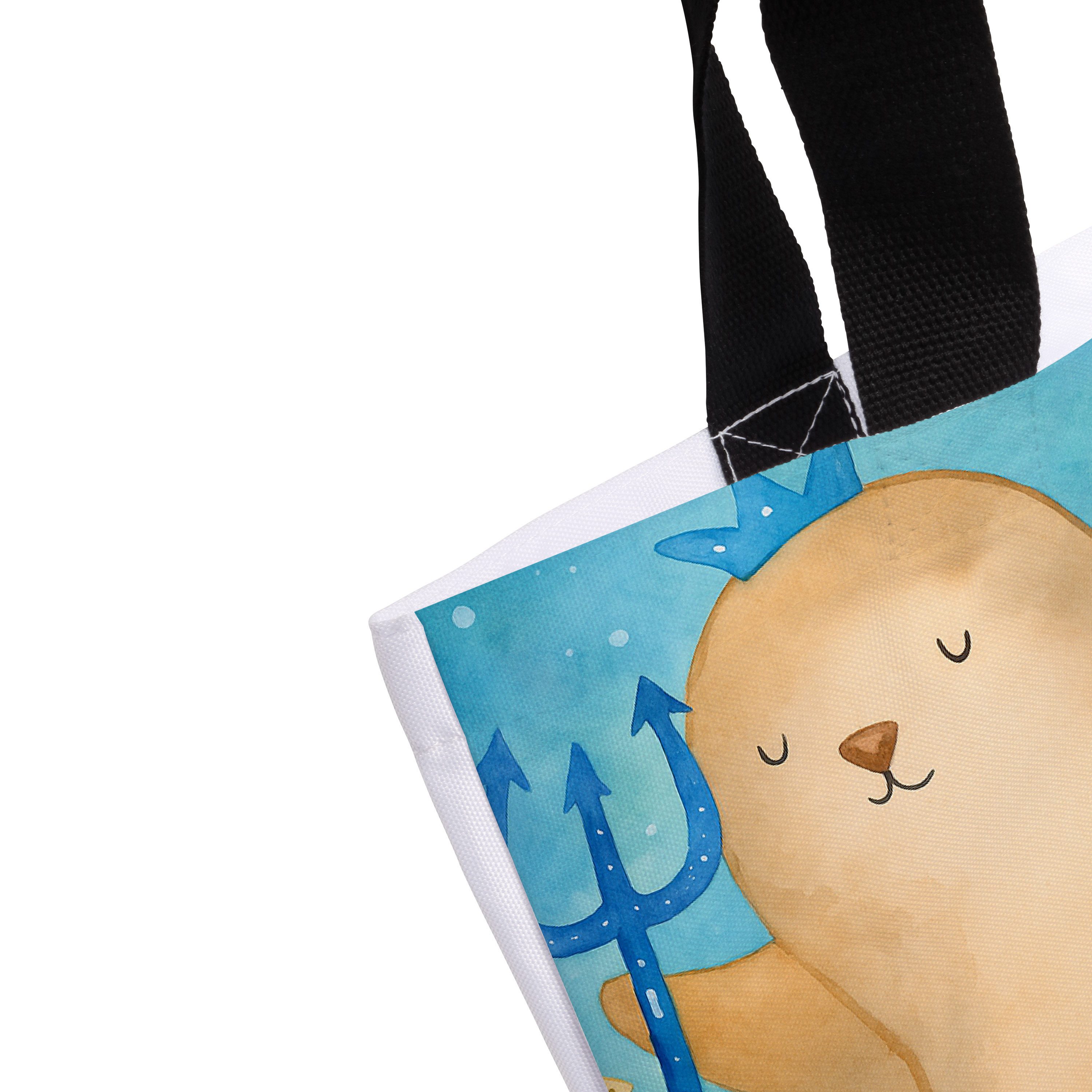 Mr. & Mrs. Panda Shopper Sternzeichen Wassermann Design, Tote Bag, Weiß, Bag, Reisetasche, Mee (Packung), City-Shopper Alltagstasche Tragebeutel