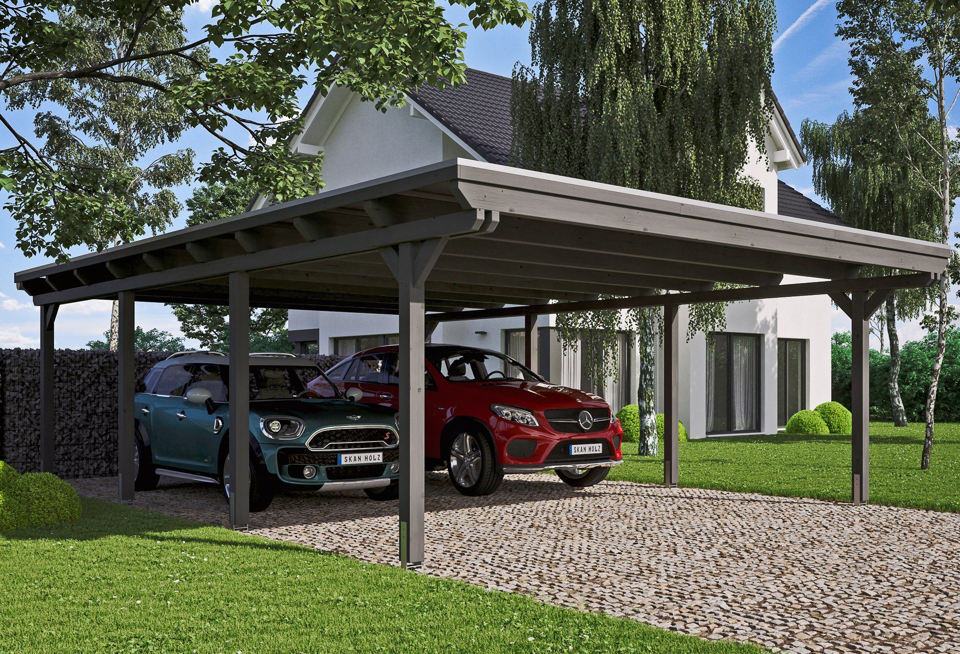 Skanholz Doppelcarport Emsland, BxT: 613x846 cm, 223 cm Einfahrtshöhe | Carports