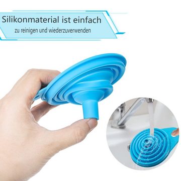 Insma Trichter, (Mini Silikon Einfüllhilfe Falttrichter faltbar), mit Trichterfilter, 100tlg Einweg Papiersiebe