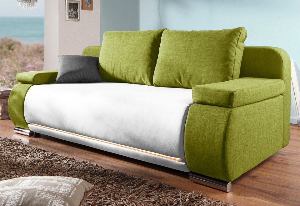 Schlafsofa Inklusive Rgb Led Beleuchtung Kaufen Otto Struktur