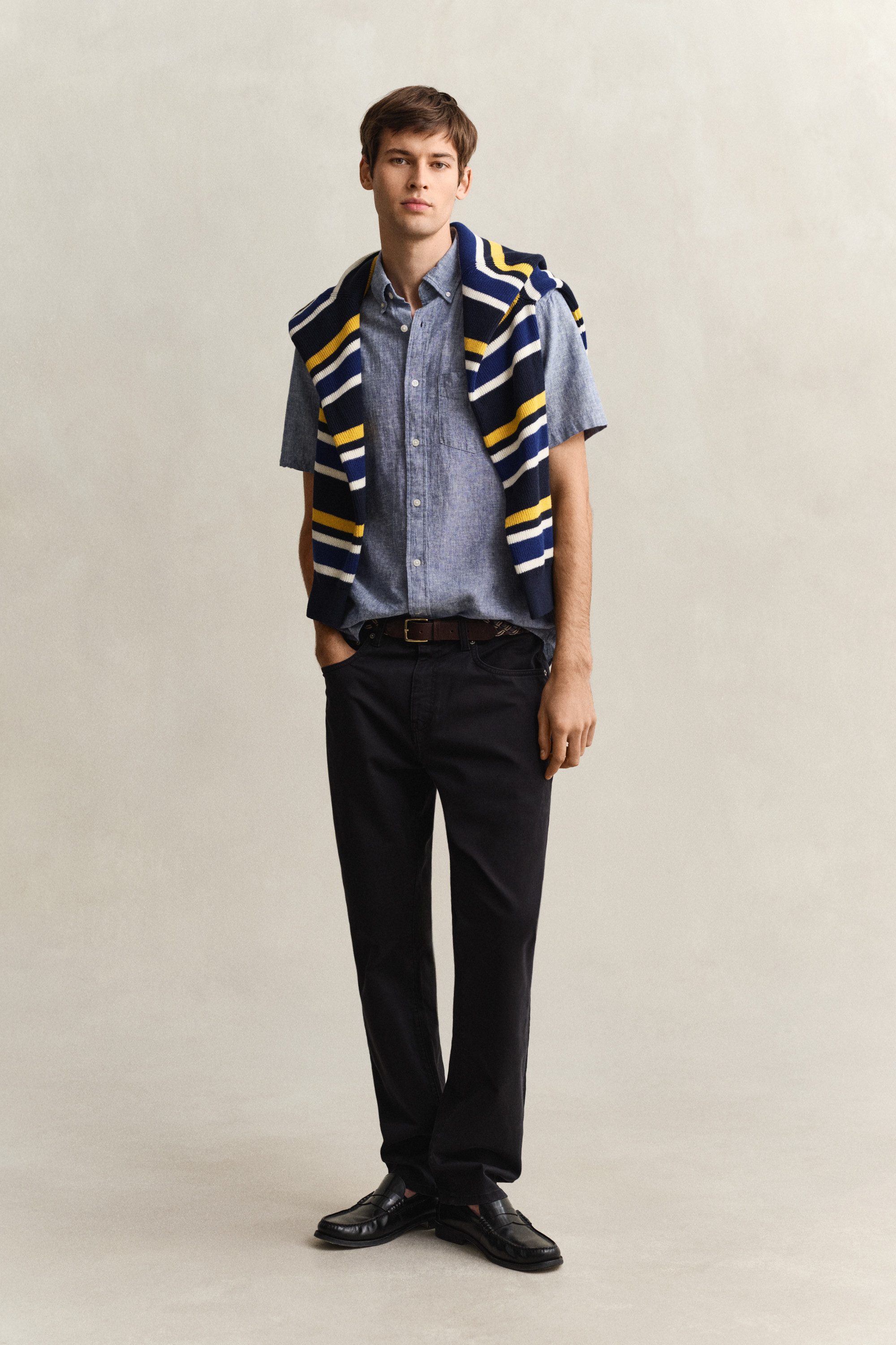 Gant Kurzarmhemd REG COTTON LINEN SS SHIRT