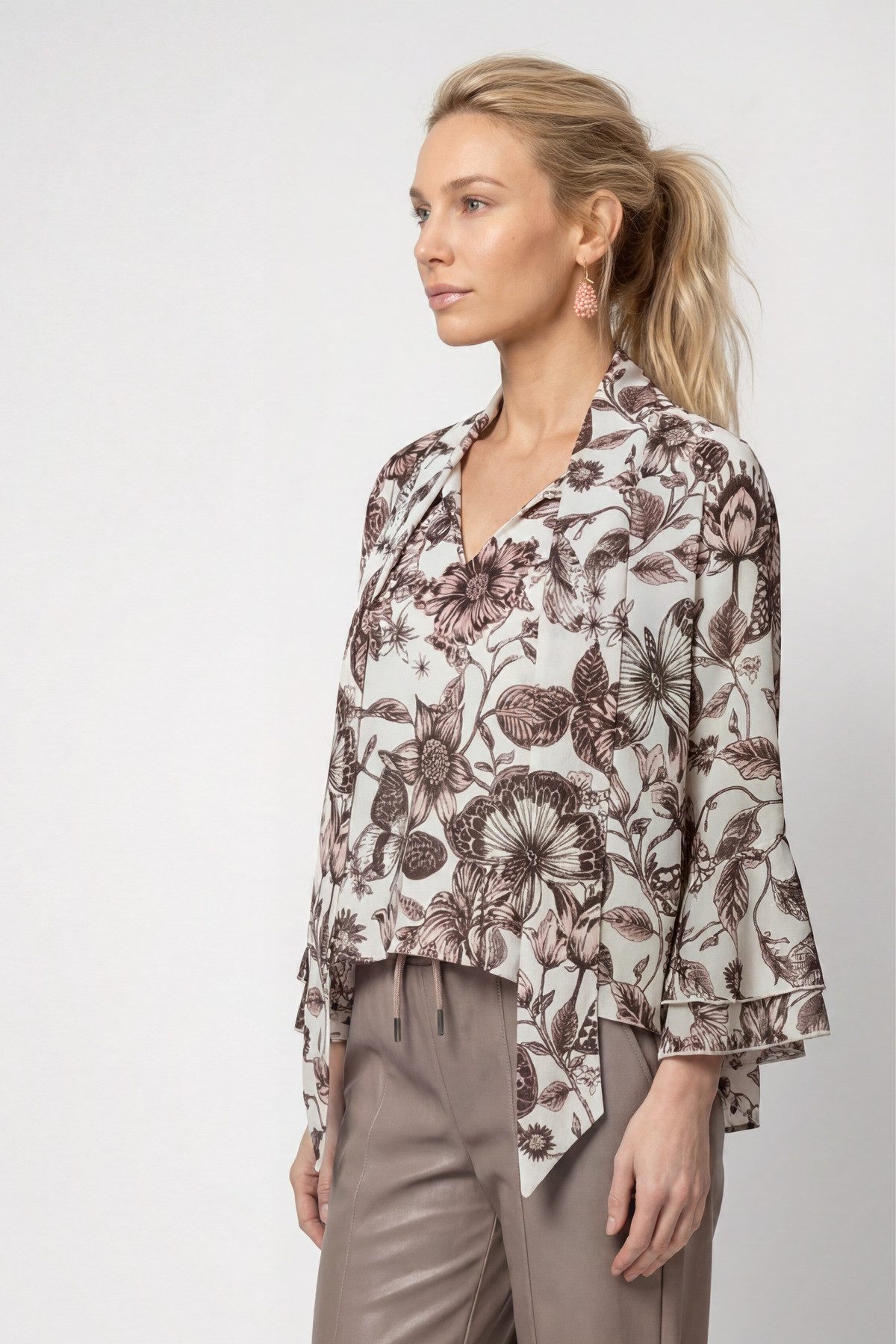 Monari Klassische Bluse Bluse Blume allover Regular fit mit Blumenmuster