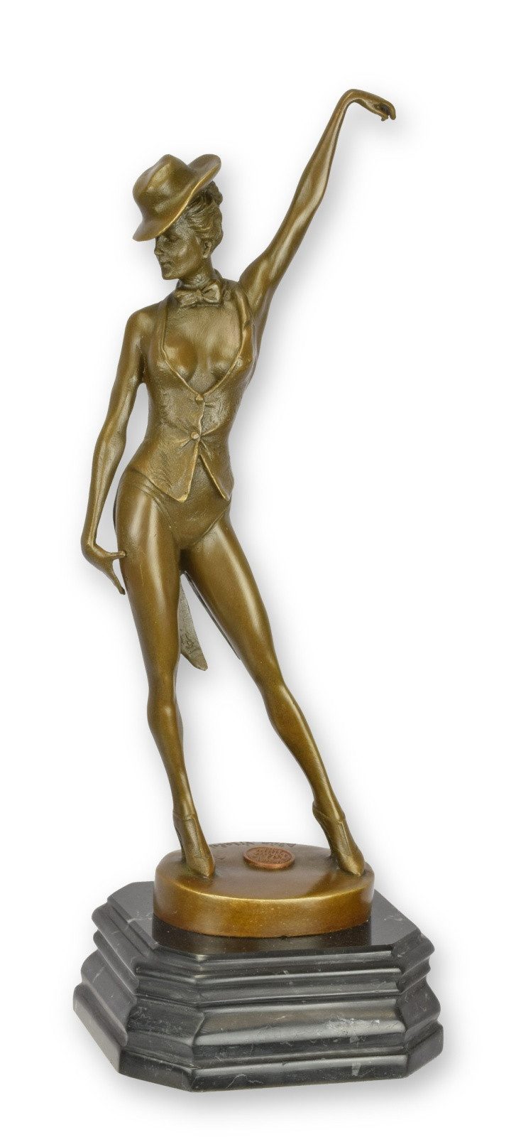 Aubaho Dekoobjekt Bronzeskulptur Revuetänzerin Akt Erotik Replikat Retro Design Dekorati