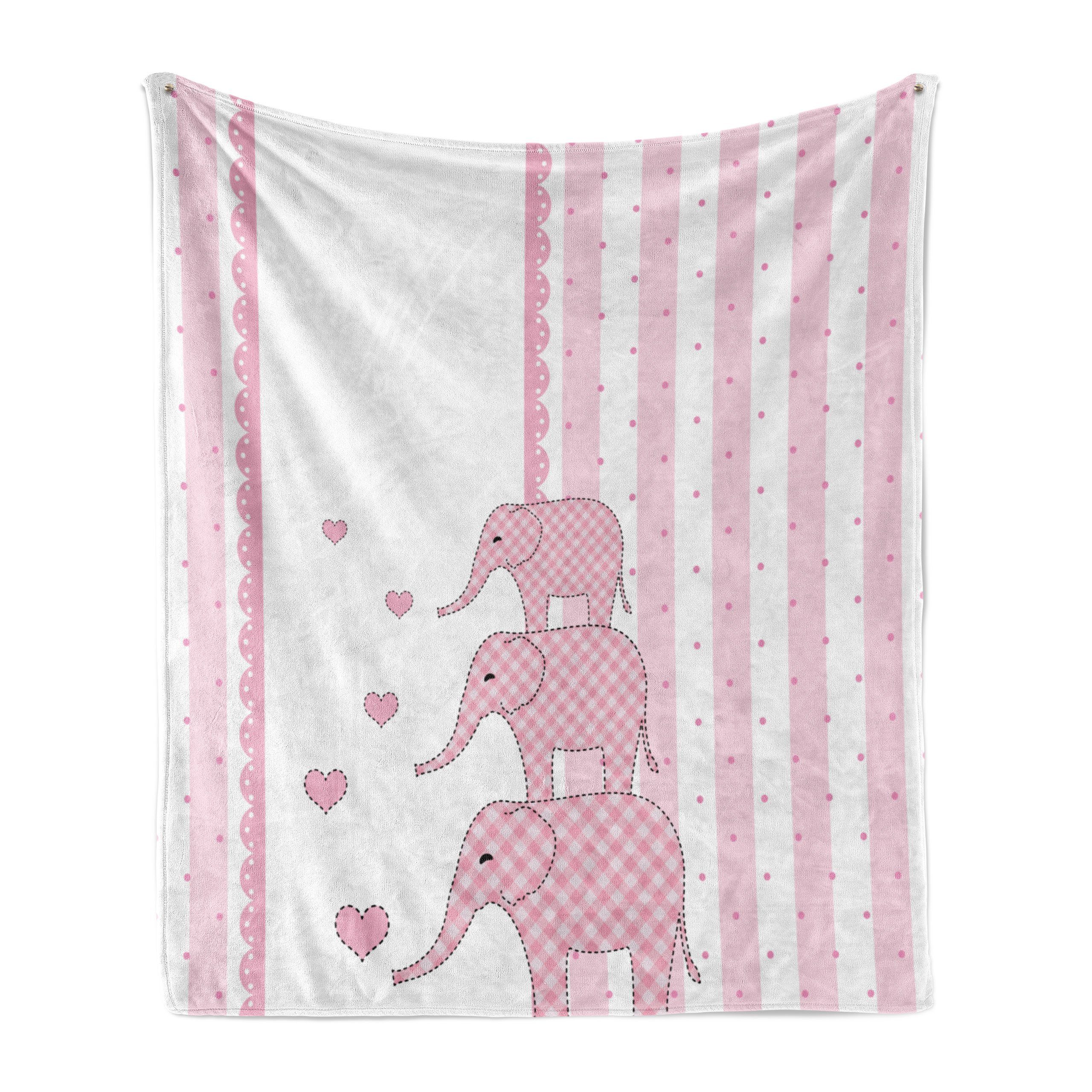 Elephant und Wohndecke Gemütlicher Nursery Tiere Plüsch rosa Abakuhaus, den Außenbereich, für Innen-