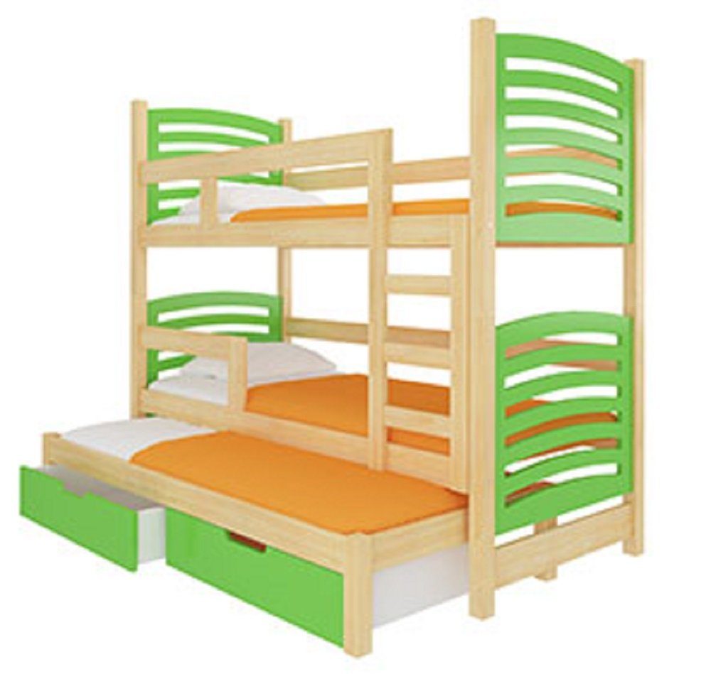 Schlafgelegenheiten) / Feldmann-Wohnen grün 3 Absetzungen: Kiefer SORIA mit Hochbett Farbe (Etagenbett Natur wählbar