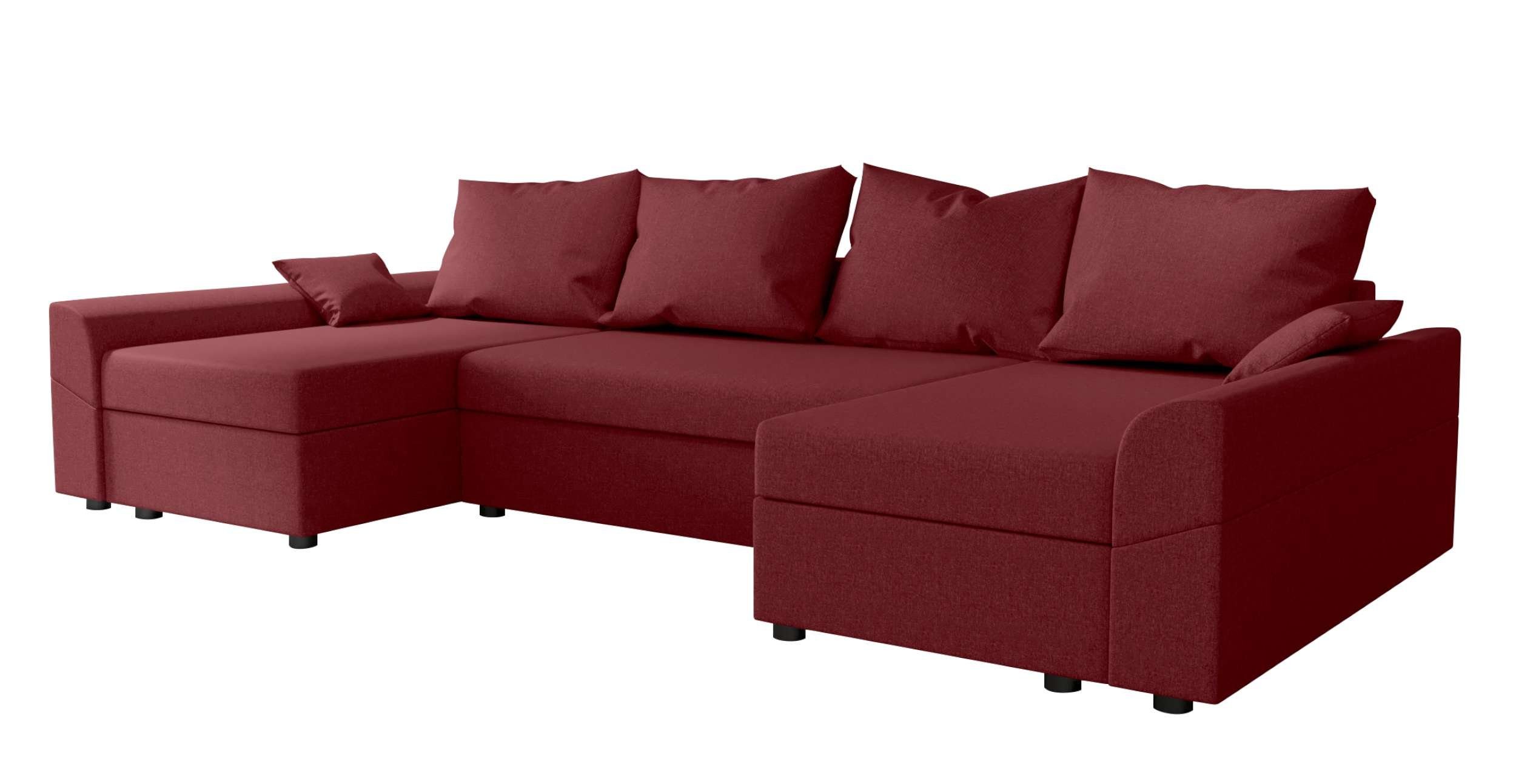 mit Sitzkomfort, Eckcouch, mit Stylefy Carolina, U-Form, Wohnlandschaft Bettkasten, Sofa, Design Bettfunktion, Modern