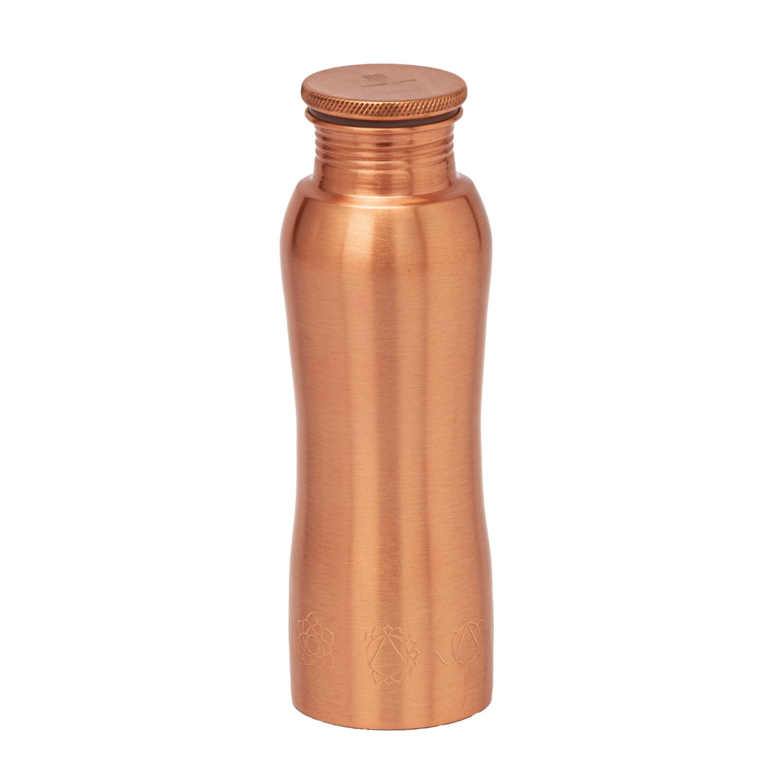 NKlaus Trinkflasche Chakra Curve Kupferflasche 600 ml - Ayurvedische Trinkflasche mit Grav