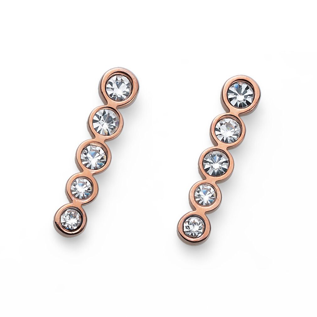 Oliver Weber Ohrring-Set Elegant bronze earrings with clear crystals Change 23014RG