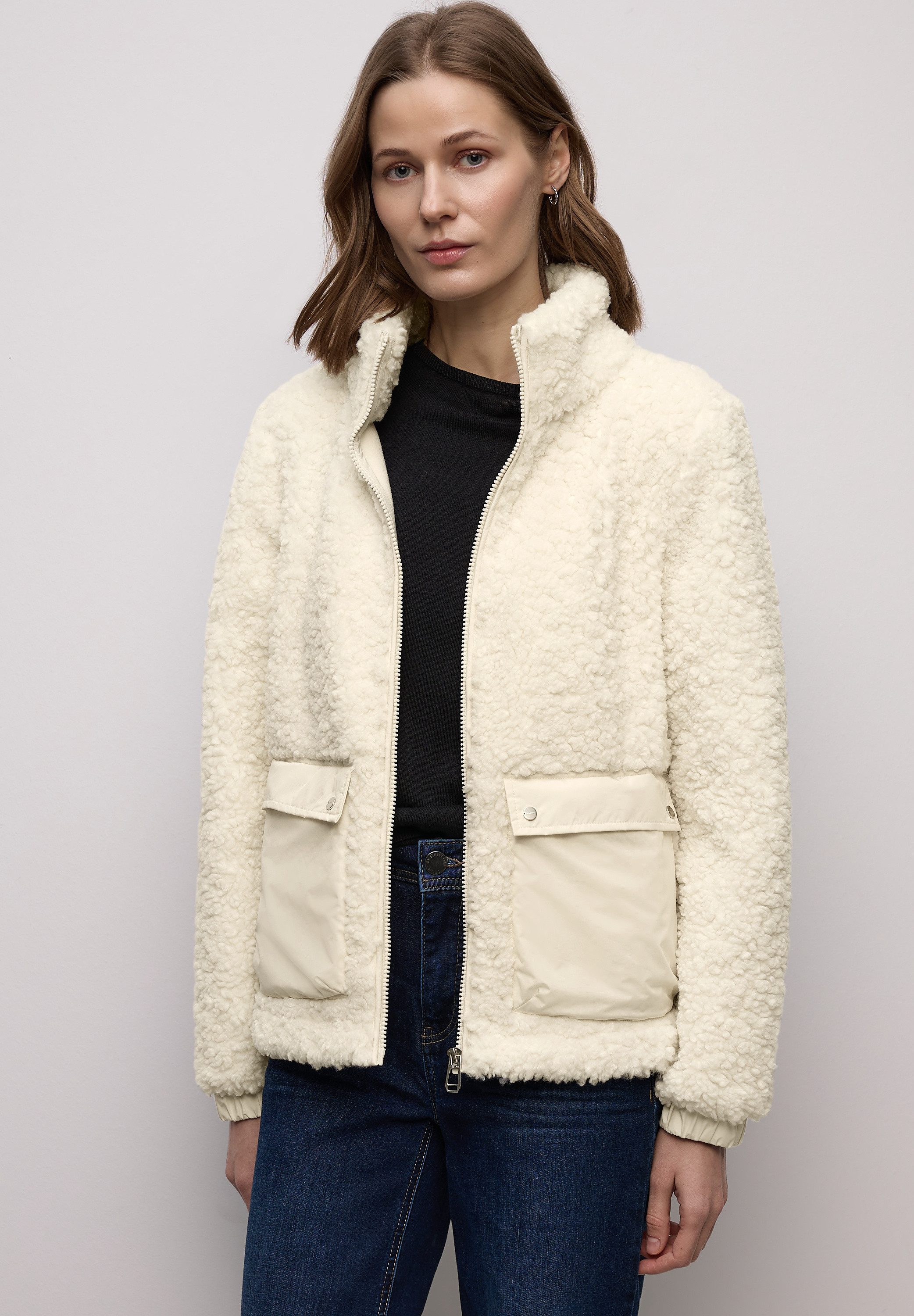 STREET ONE Fellimitatjacke mit aufgenähten Taschen günstig online kaufen