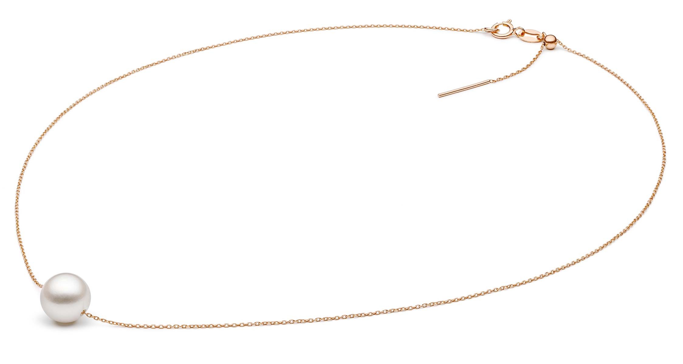 Gaura Pearls Perlenkette echte weiße Süßwasserzuchtperle 8-9 mm, 585 Roségo günstig online kaufen
