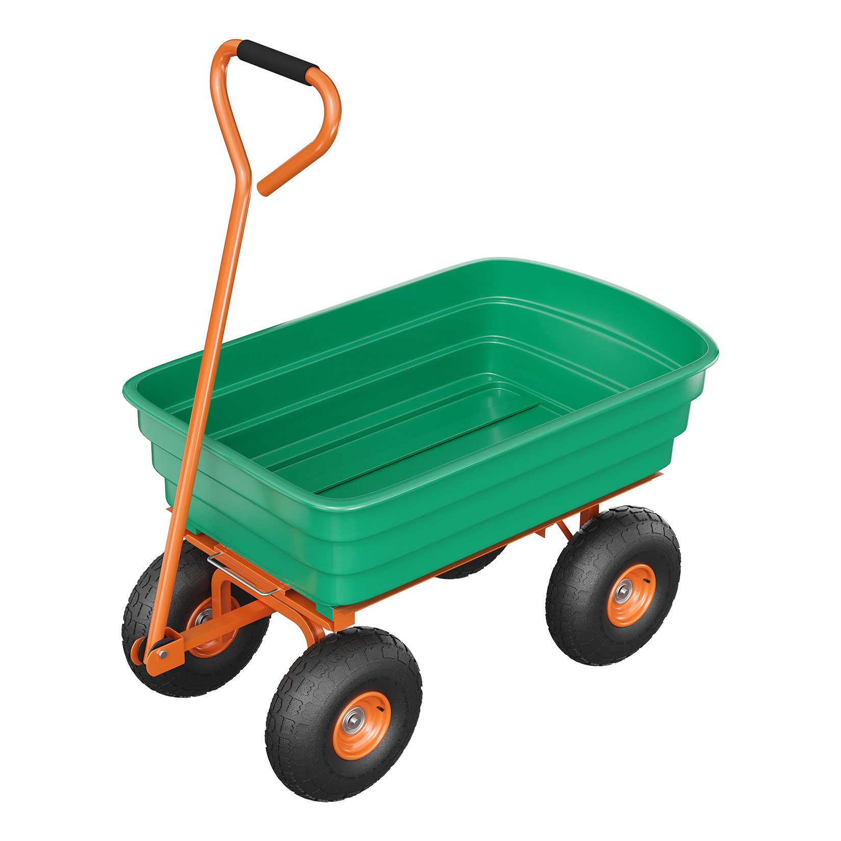 GarveeMore Handwagen Gartenwagen mit Kippfunktion, schwerlastbarer Transportwagen, für Garten, Terrasse und Hof
