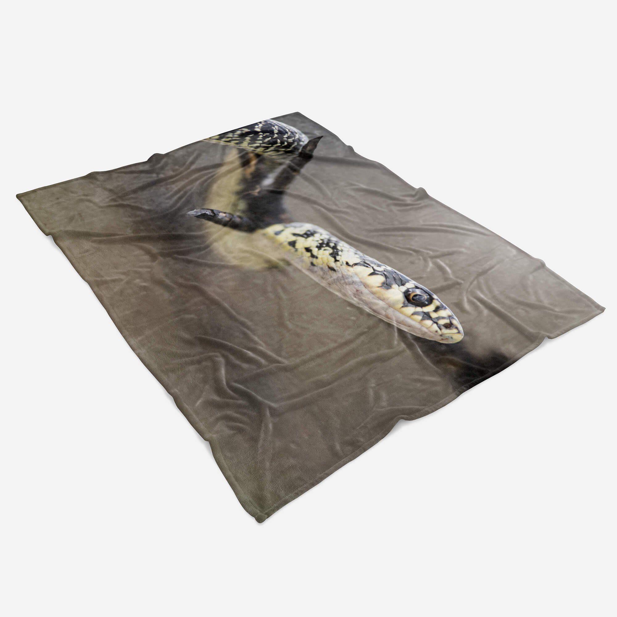 Sinus Art Handtücher Handtuch Strandhandtuch (1-St), Baumwolle-Polyester-Mix Handtuch Schlange, mit Saunatuch Kuscheldecke kleine Tiermotiv