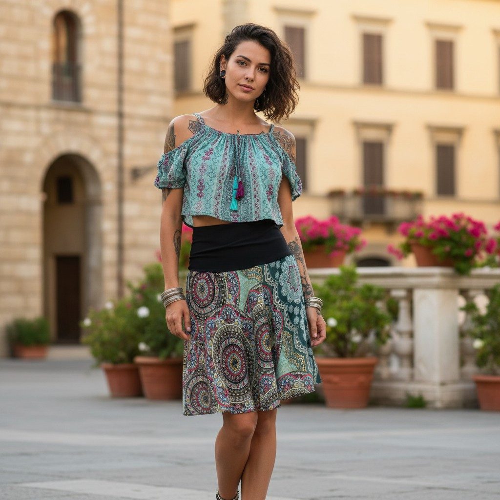 Guru-Shop Minirock Luftiger Minirock, Boho Sommerrock -.. Boho günstig online kaufen