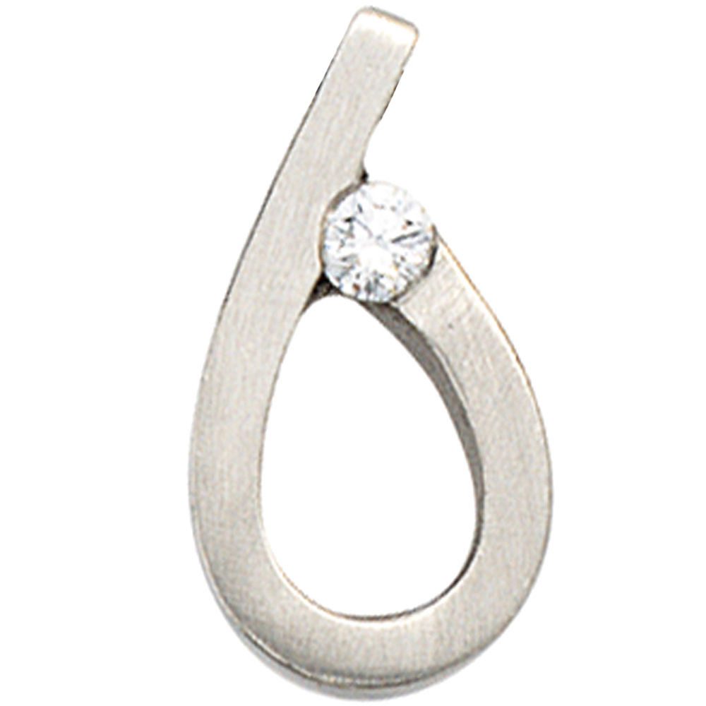 Schmuck Krone Kettenanhänger Anhänger 6-Form mit Brillant, 950 Platin, Platin 950