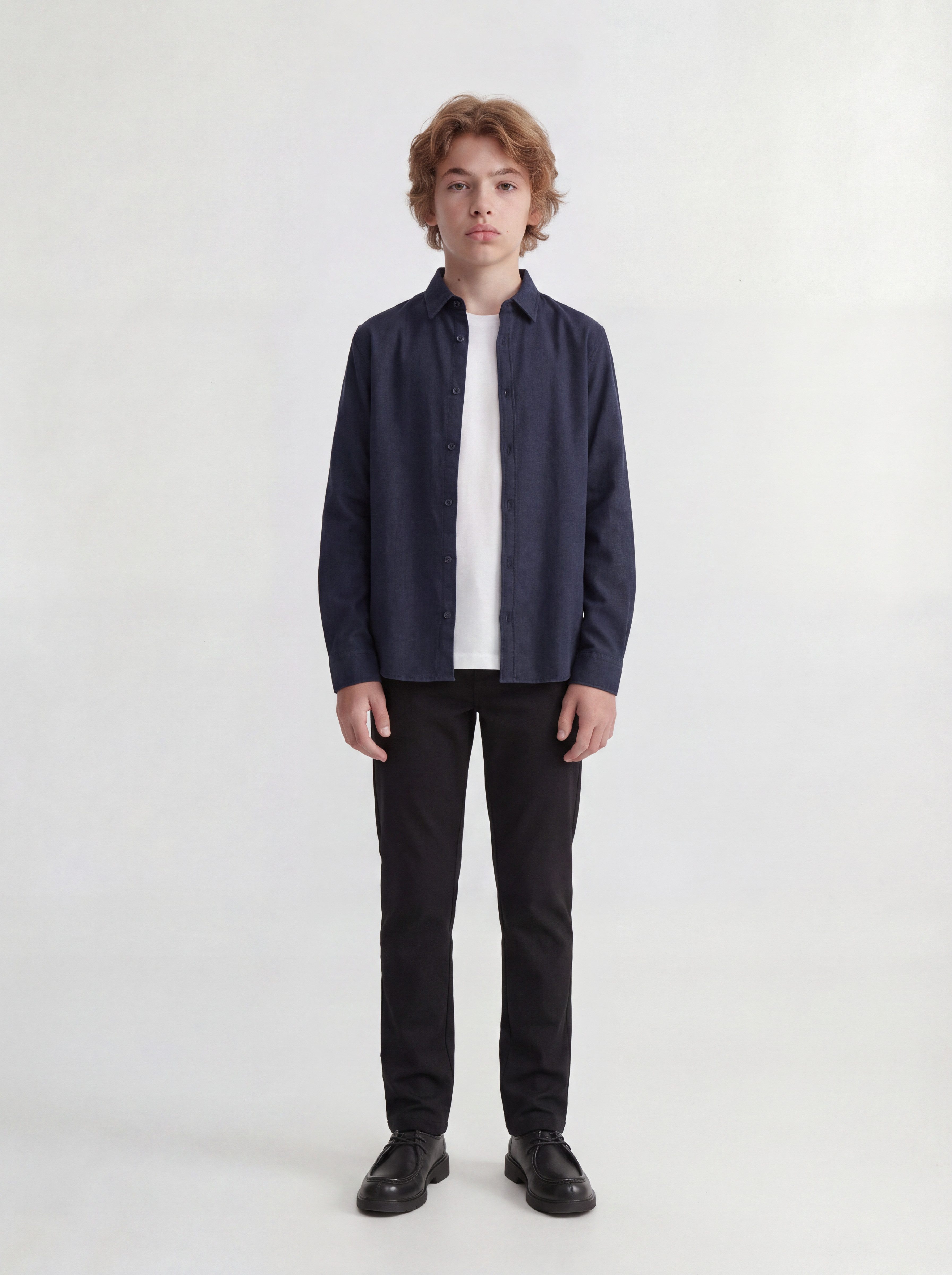 Jack & Jones Junior Langarmhemd JJEFIELD MELANGE SHIRT LS JNR Baumwolle, regular fit – Bild 3 von 5