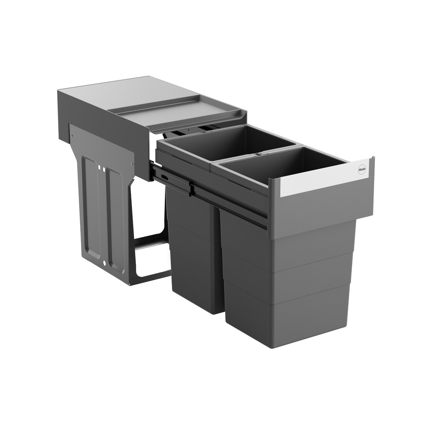 Hailo Einbaumülleimer Hailo Abfallsammler 3666901 TA Swing Tandem 2x 13 Liter