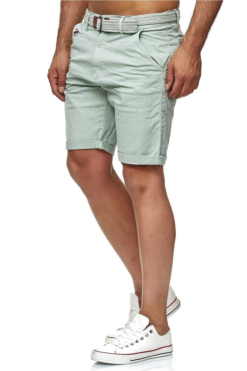 Indicode Shorts Herren kurze Hose mit Gürtel - Conor - Aus Baumwolle - Regu günstig online kaufen