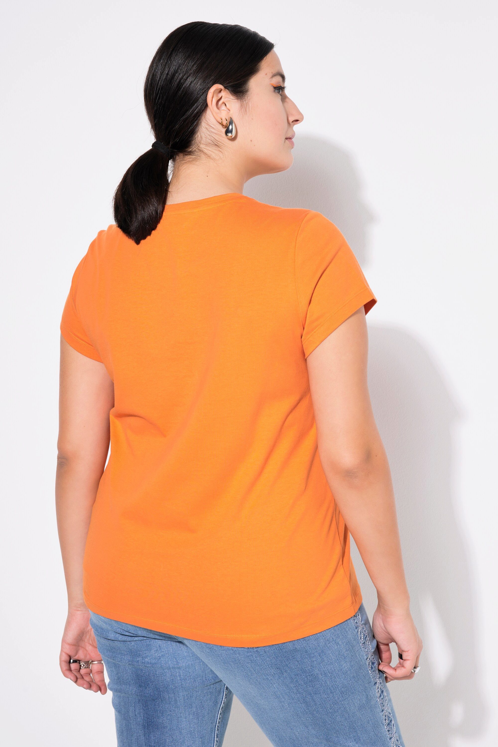 Studio Untold T-Shirt T-Shirt Slim Classic Stickerei Halbarm