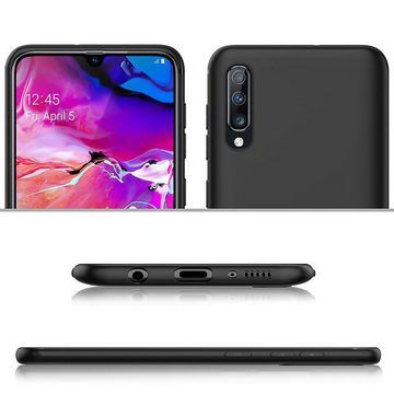 CoolGadget Handyhülle Black Series Handy Hülle für Samsung Galaxy A70 6,7 Zoll, Edle Silikon Schlicht Robust Schutzhülle für Samsung A70 Hülle