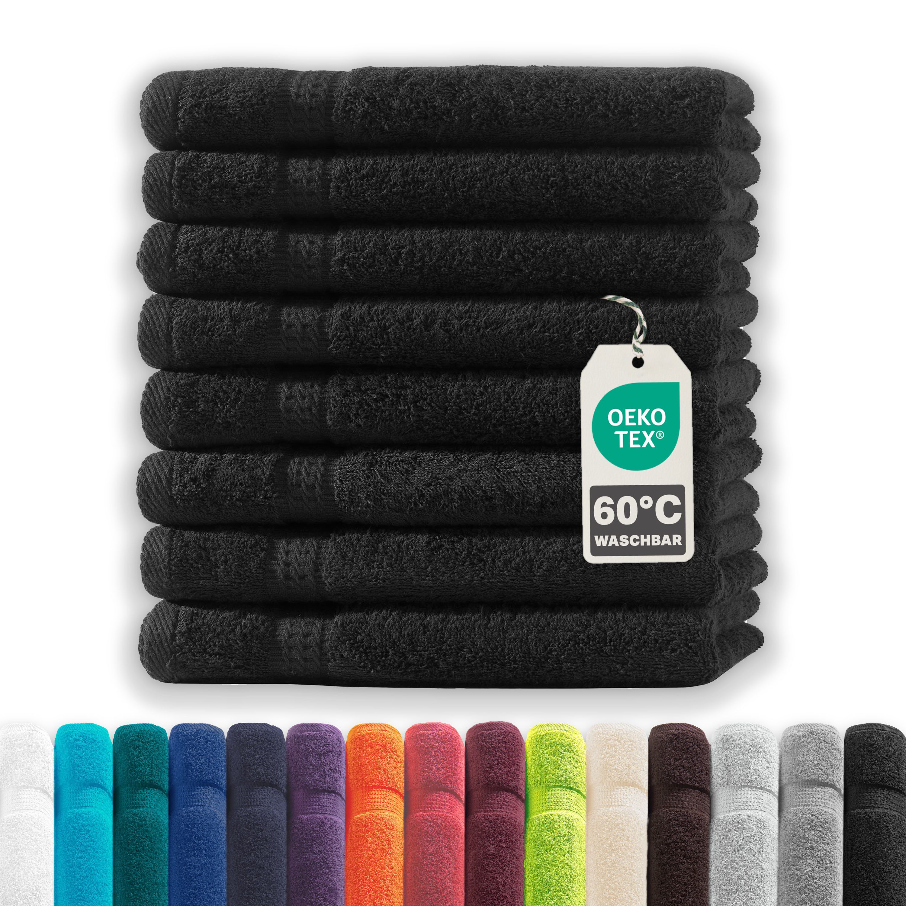 Devior Handtuch Set Frottierserie Elegance in vielen Farben, hochwertig mit 500 g/m², Gästetücher - 100% Baumwolle (8-St), 30x50 cm, ideal fürs Gästebad & kleine Handtuchhalter, geruchsneutral