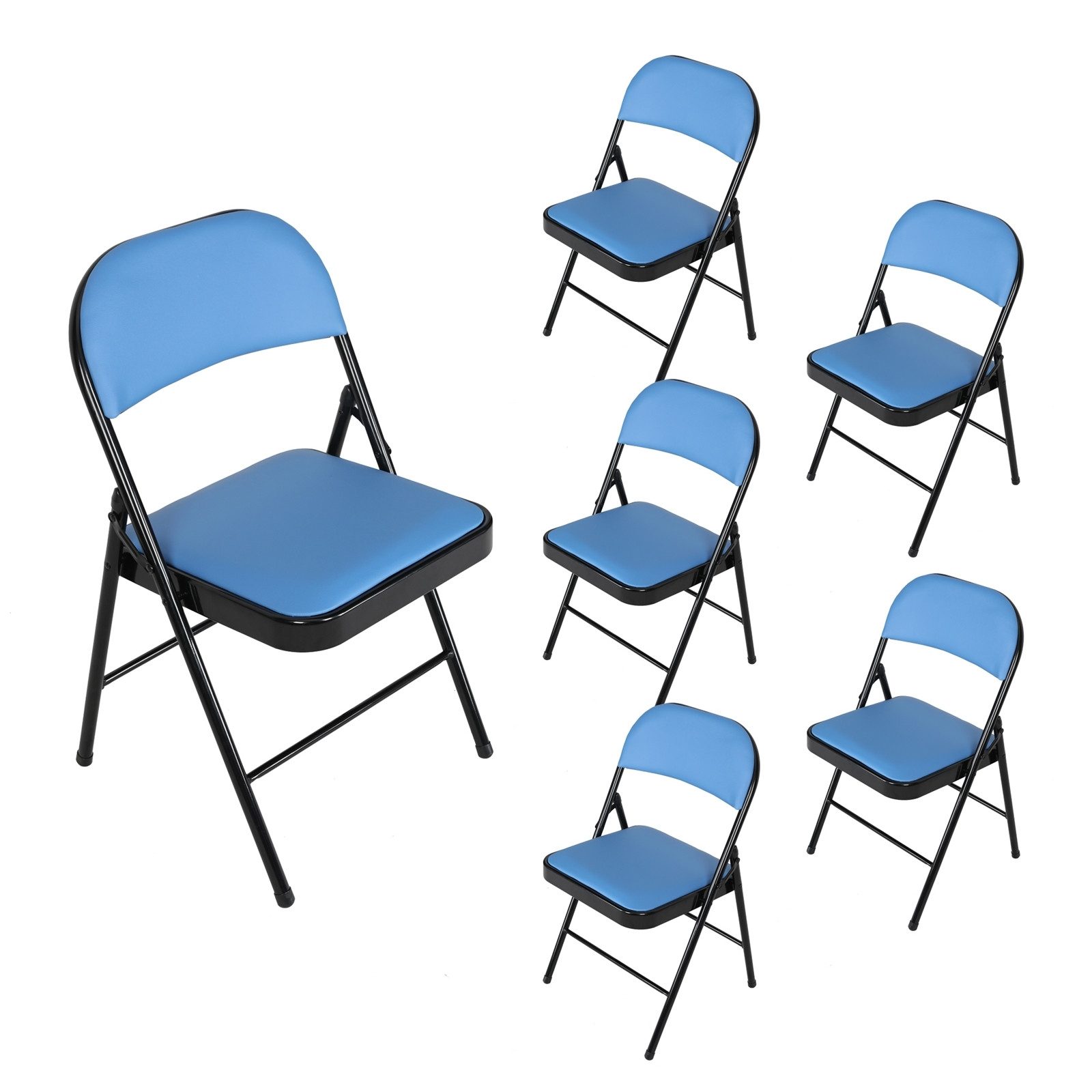 HTILiving Klappstuhl Klappstühle 6er Set Wedigo Blau (Stück, 6 St
