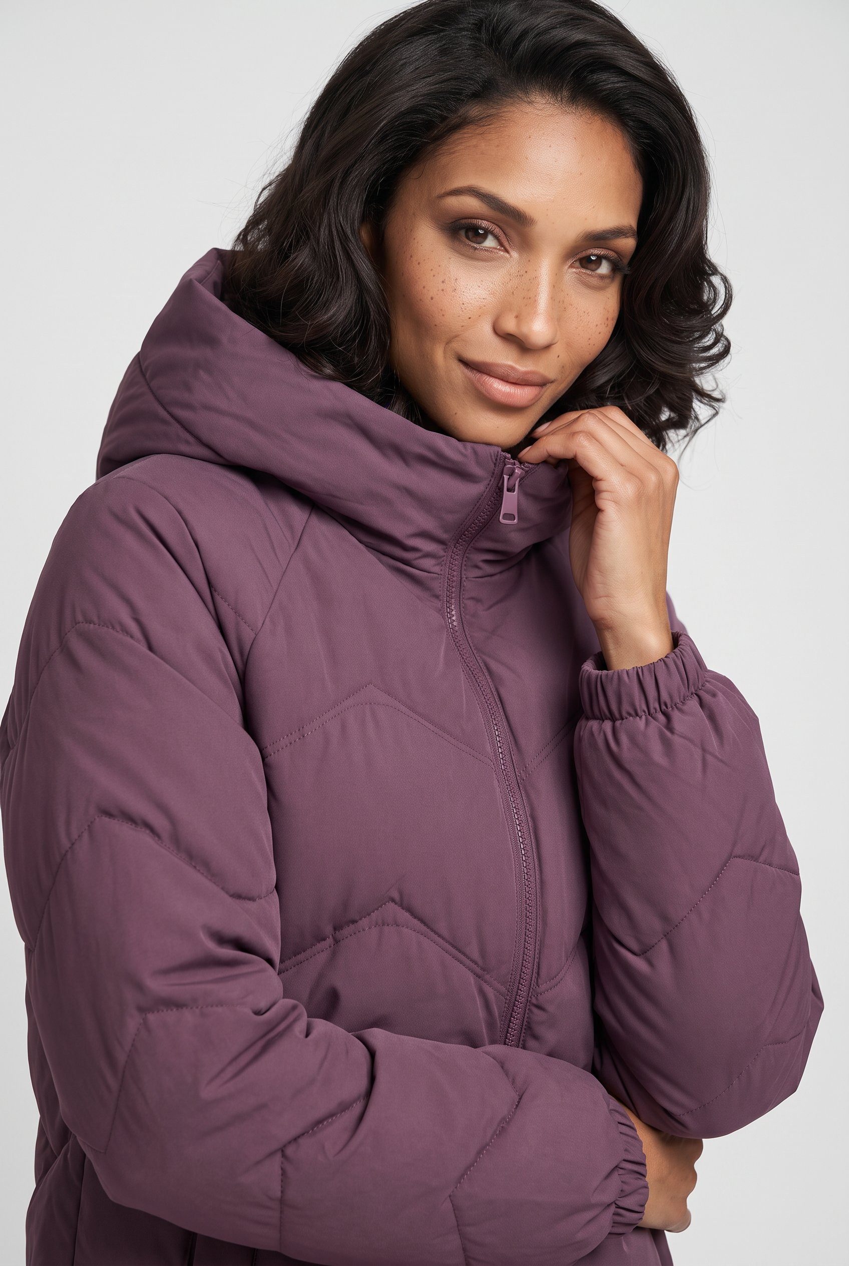 JDY Steppjacke JDYPOWER LONG HOOD PUFFER OTW HAB Kunstfaser