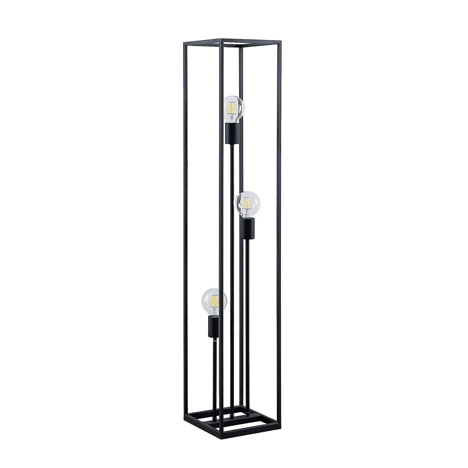 Lindby Stehlampe Krisha, Metall, Schwarz IP20, 3 x 60 W