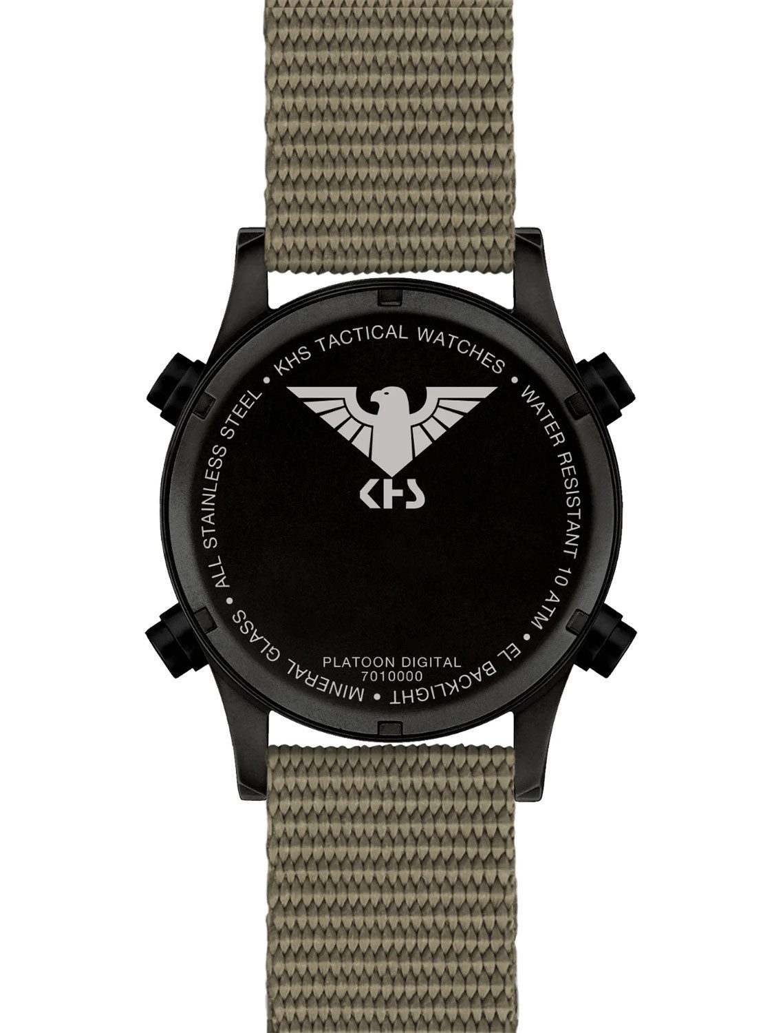 KHS Digitaluhr Armbanduhr Platoon Digital Olivgrün/Schwarz