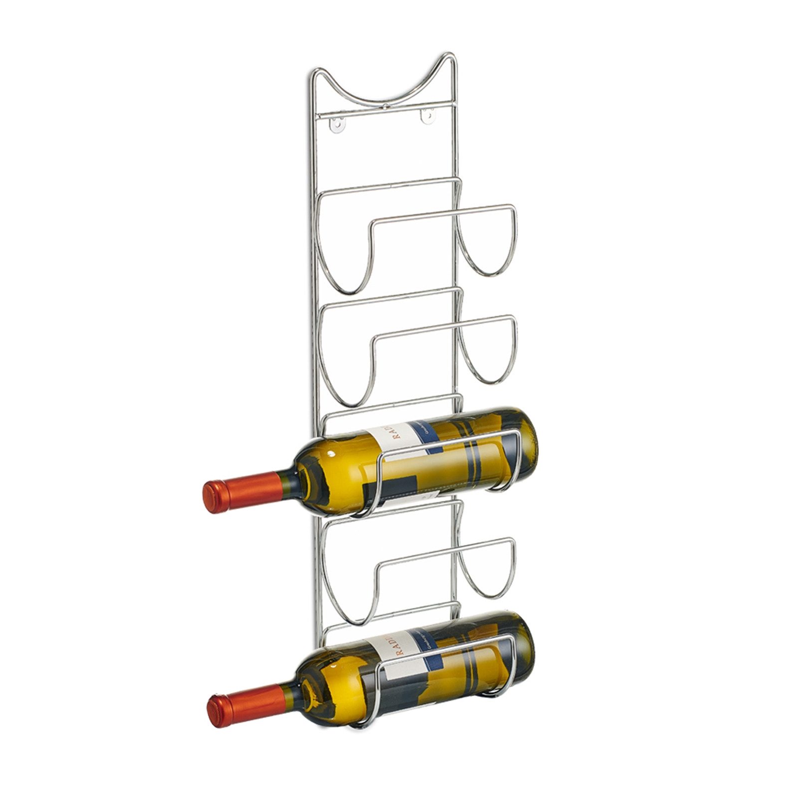 Zeller Present Weinregal Weinregal Edelstahl für 5 Flaschen, Stück 1-tlg., Flaschenhalter