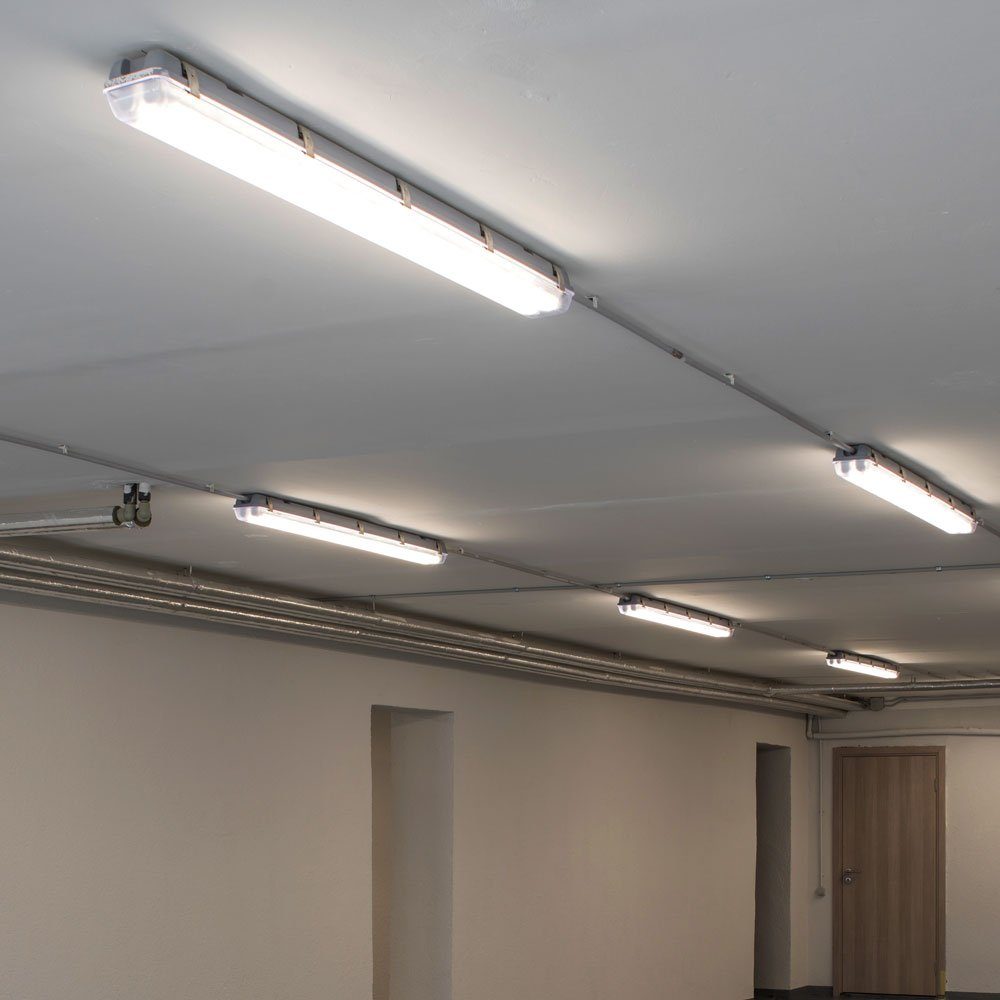 LED Kellerleuchte verbaut, fest Neutralweiß, Hallenlampe LED-Leuchtmittel Rasterleuchte, etc-shop Wannenleuchte Feuchtraumlampe LED