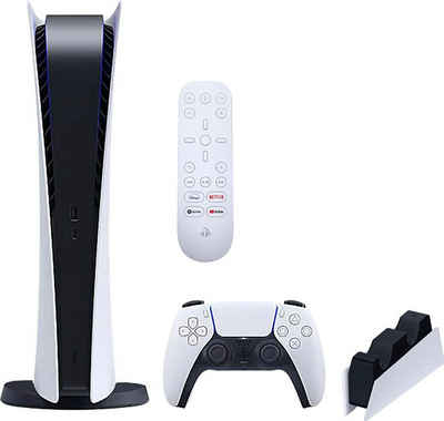 PlayStation 5 PS5 Digital Konsole + Ladestation + Medienfernbedienung
