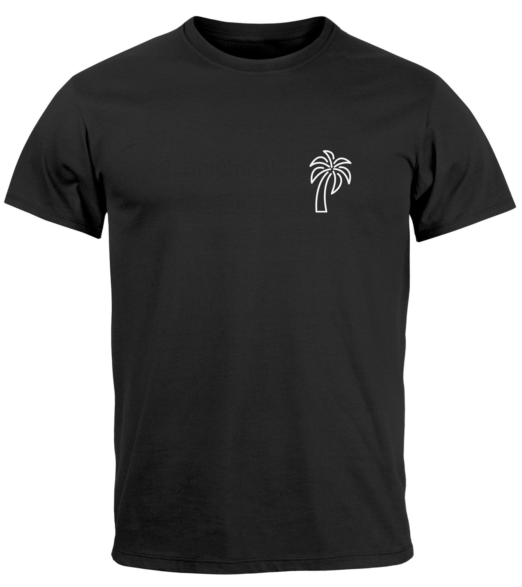 Neverless Print-Shirt Herren T-Shirt Palme Logo günstig online kaufen