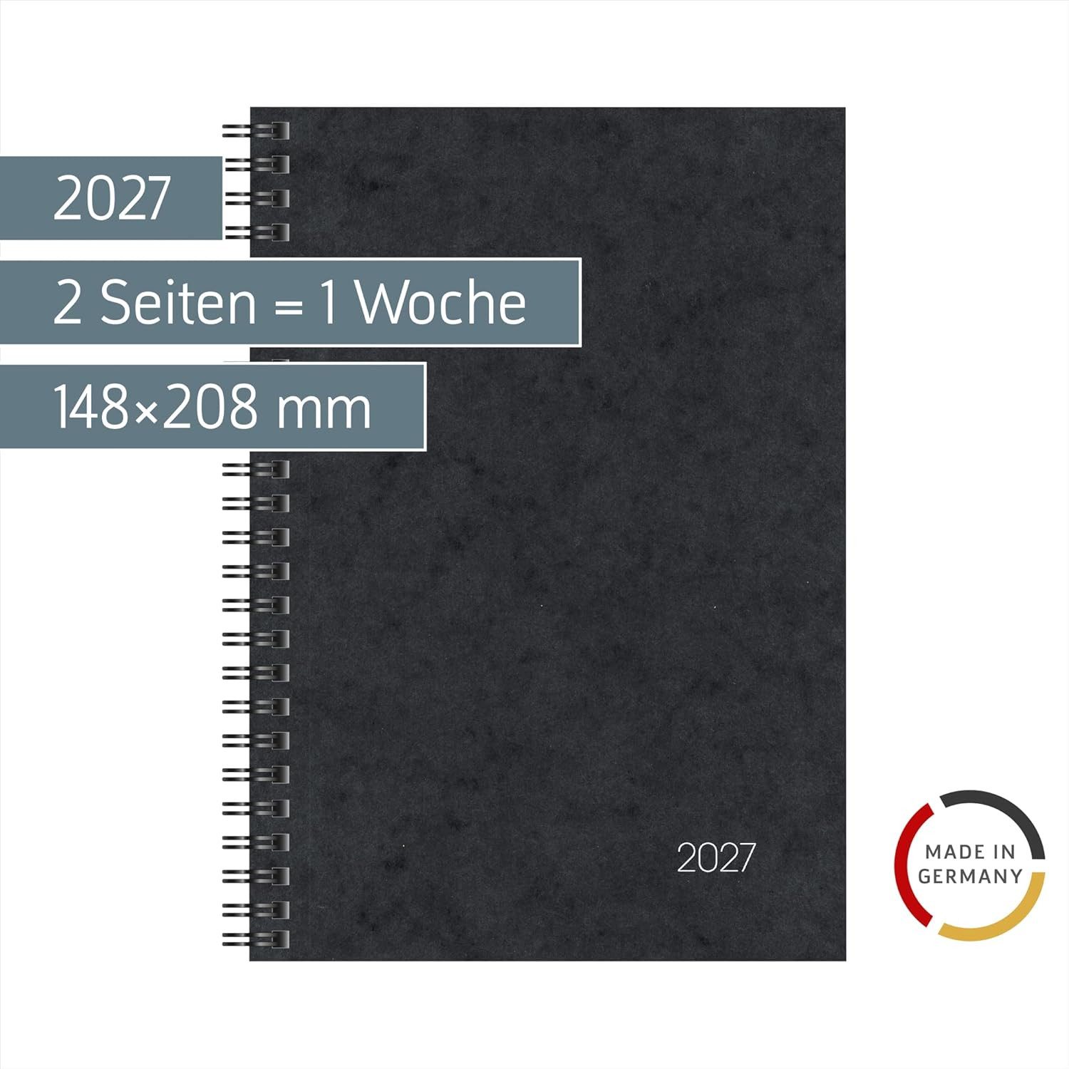 BRUNNEN Buchkalender BRUNNEN Buchkalender Mod. 796 2027, A5, Karton, schwarz