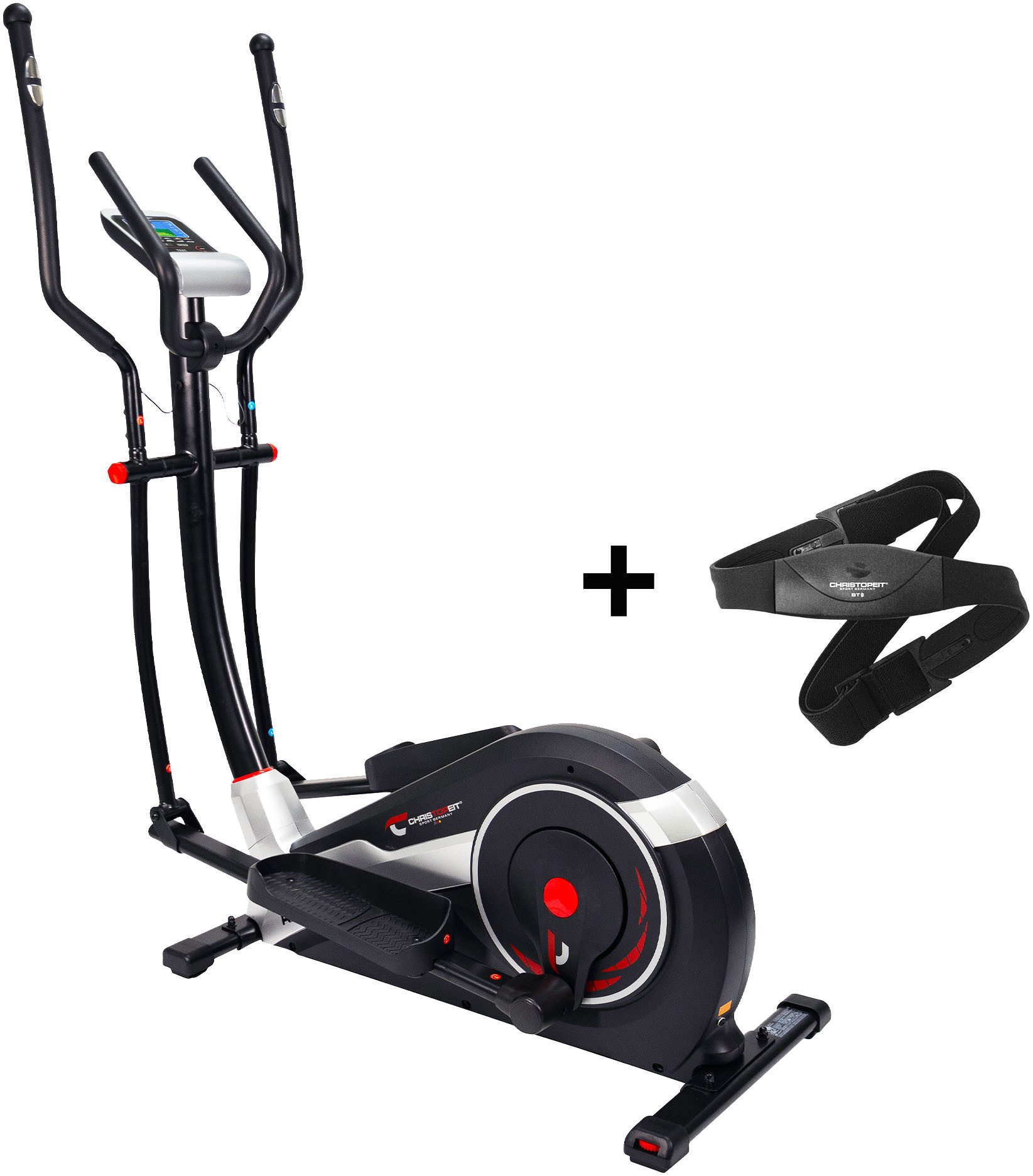 Christopeit Sport® Crosstrainer-Ergometer AX 8000 inkl. Pulsgurt (Fitnessgerät), 150 kg max. Benutzergewicht, 24 Widerstandsstufen