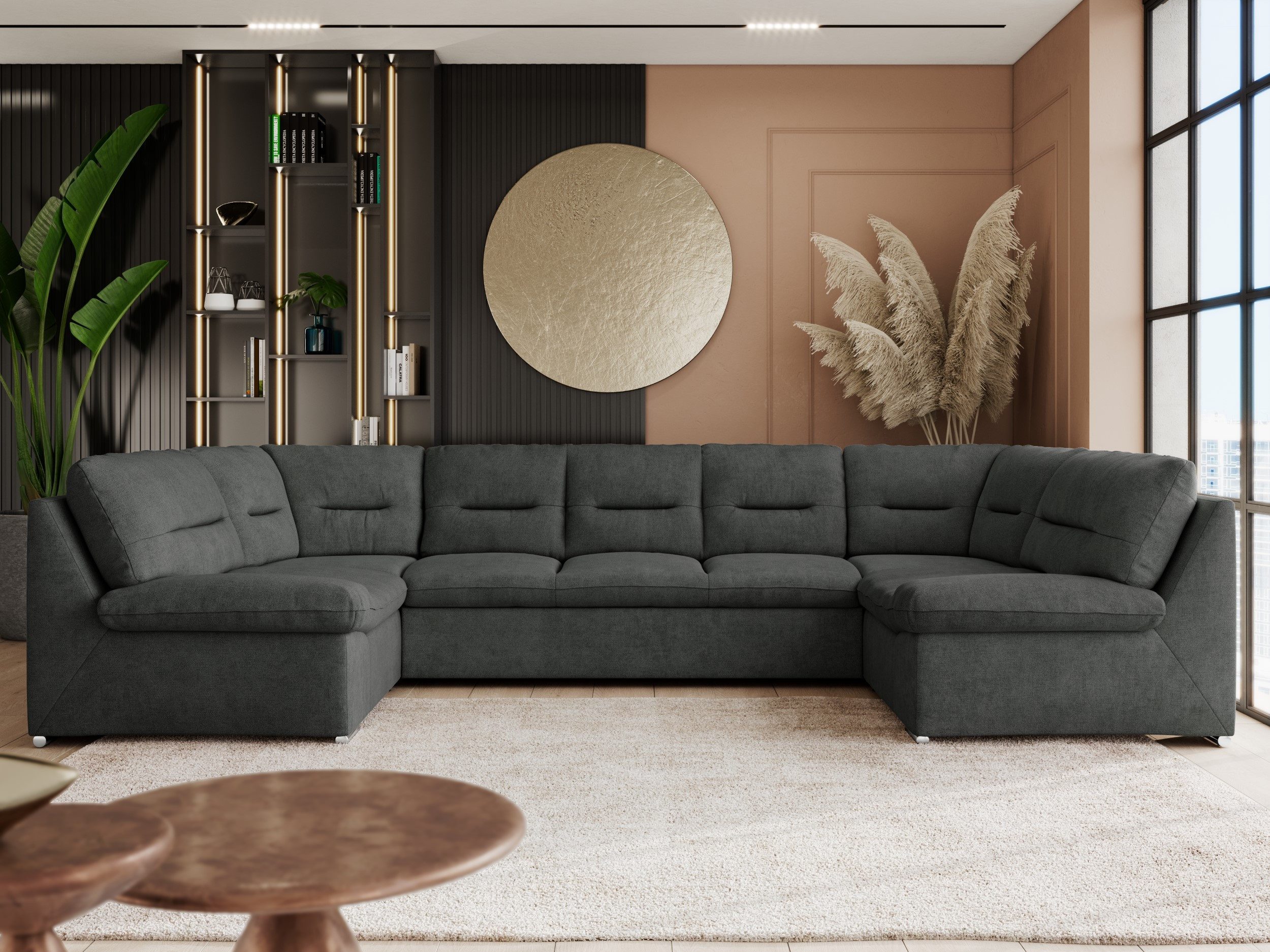 MKS MÖBEL Ecksofa COMODO U, Set, Sofa big XXL, Wellenfedern, Wohnlandschaft günstig online kaufen