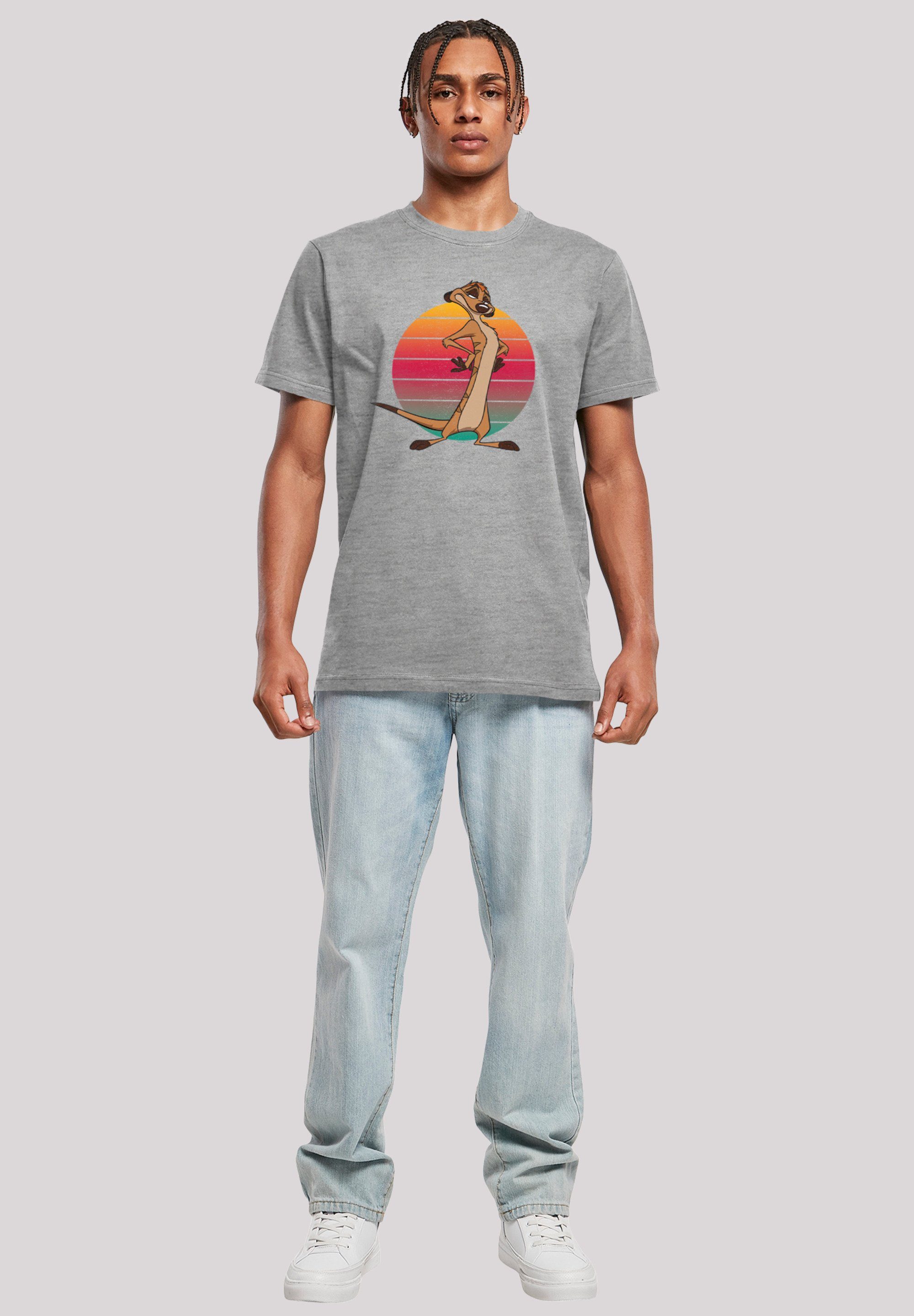 Disney Sunset heather grey Timon König T-Shirt Print der F4NT4STIC Löwen