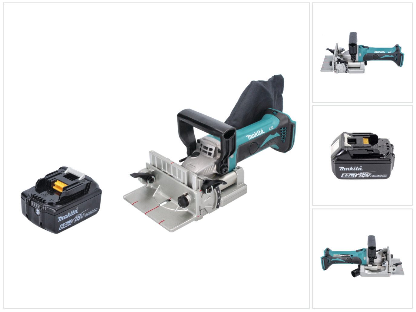 Makita Nutfräse DPJ 180 G1 Akku Nutfräse 18 V 100 mm + 1x Akku 6,0 Ah - ohne Ladegerä