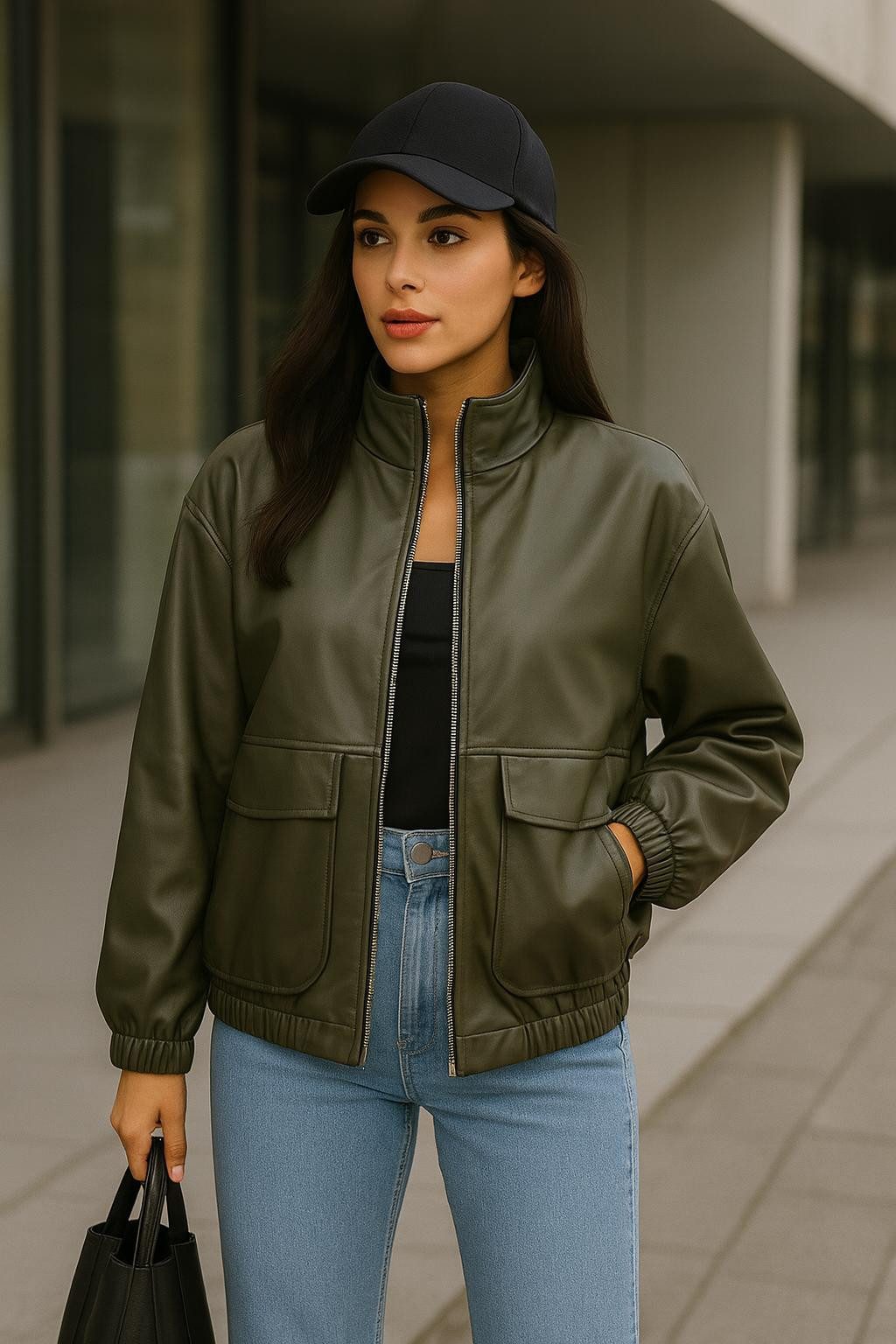 Worldclassca Lederimitatjacke Worldclassca Oversized Kunstleder Jacke günstig online kaufen