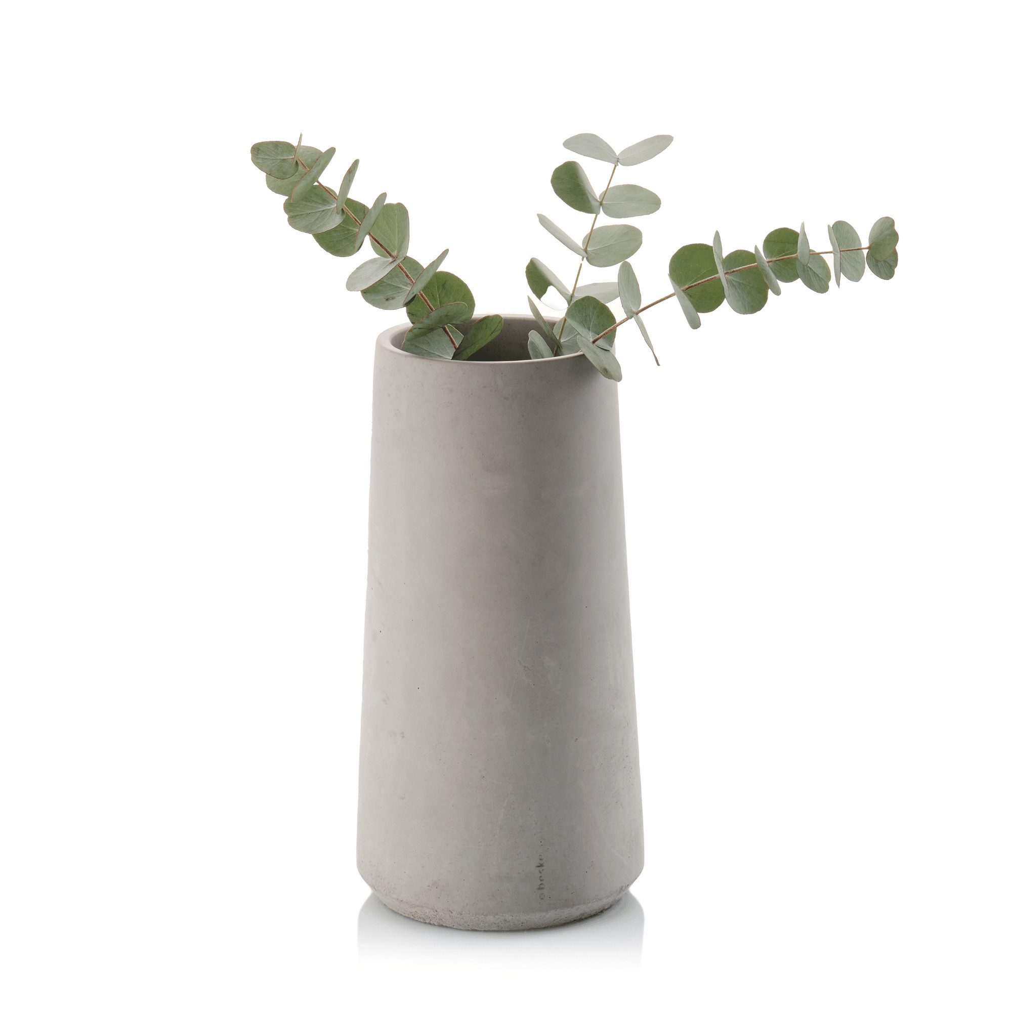 beske Tischvase Vase 'Eiskar Magna' grau (12cm, h30cm), Farbige Betonvase aus der Beske-Manufaktur