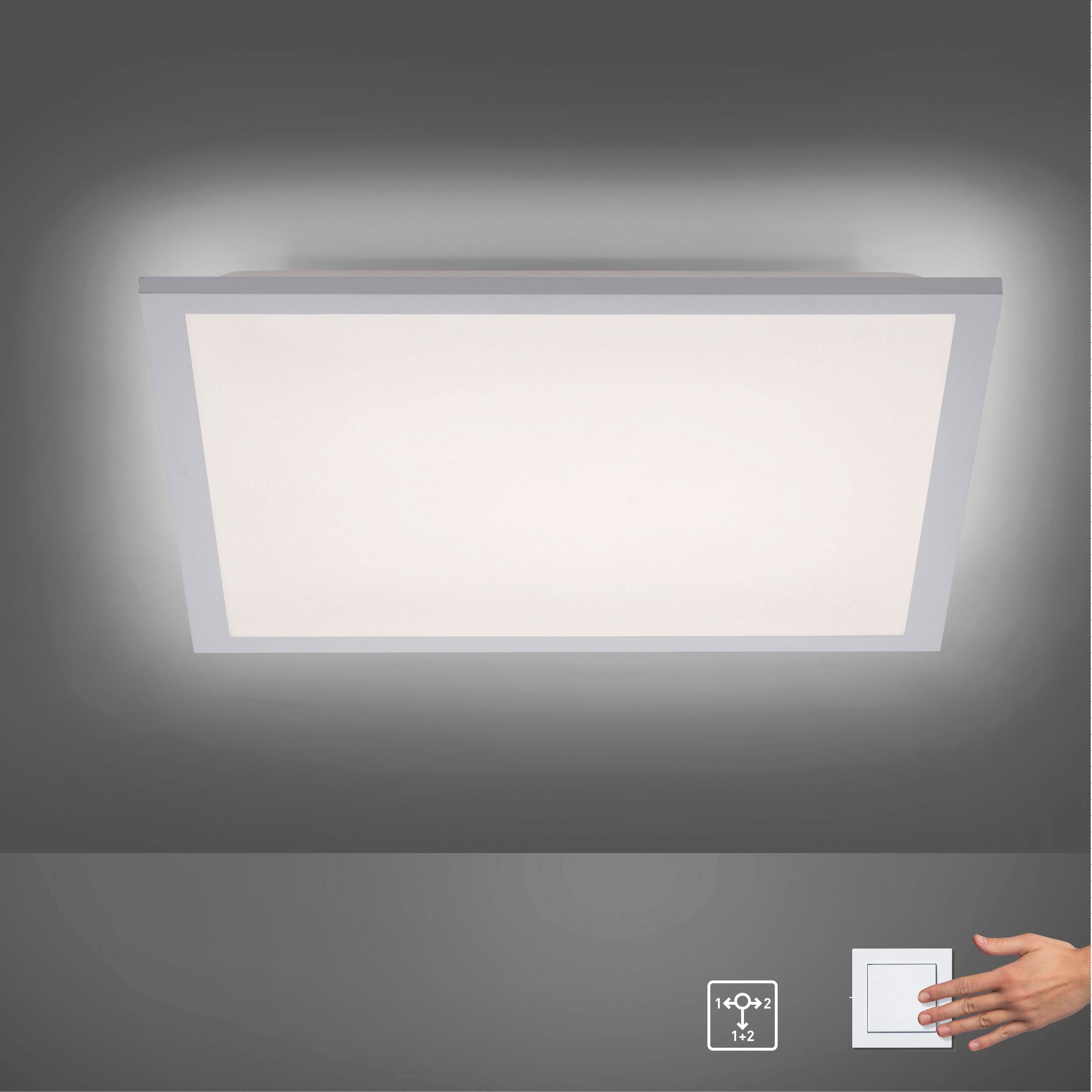 Leuchten Direkt LED Deckenleuchte FLAT, Memory, nach Trennung vom Netz, LED fest integriert, Warmweiß, Serienschalter | Deckenlampen