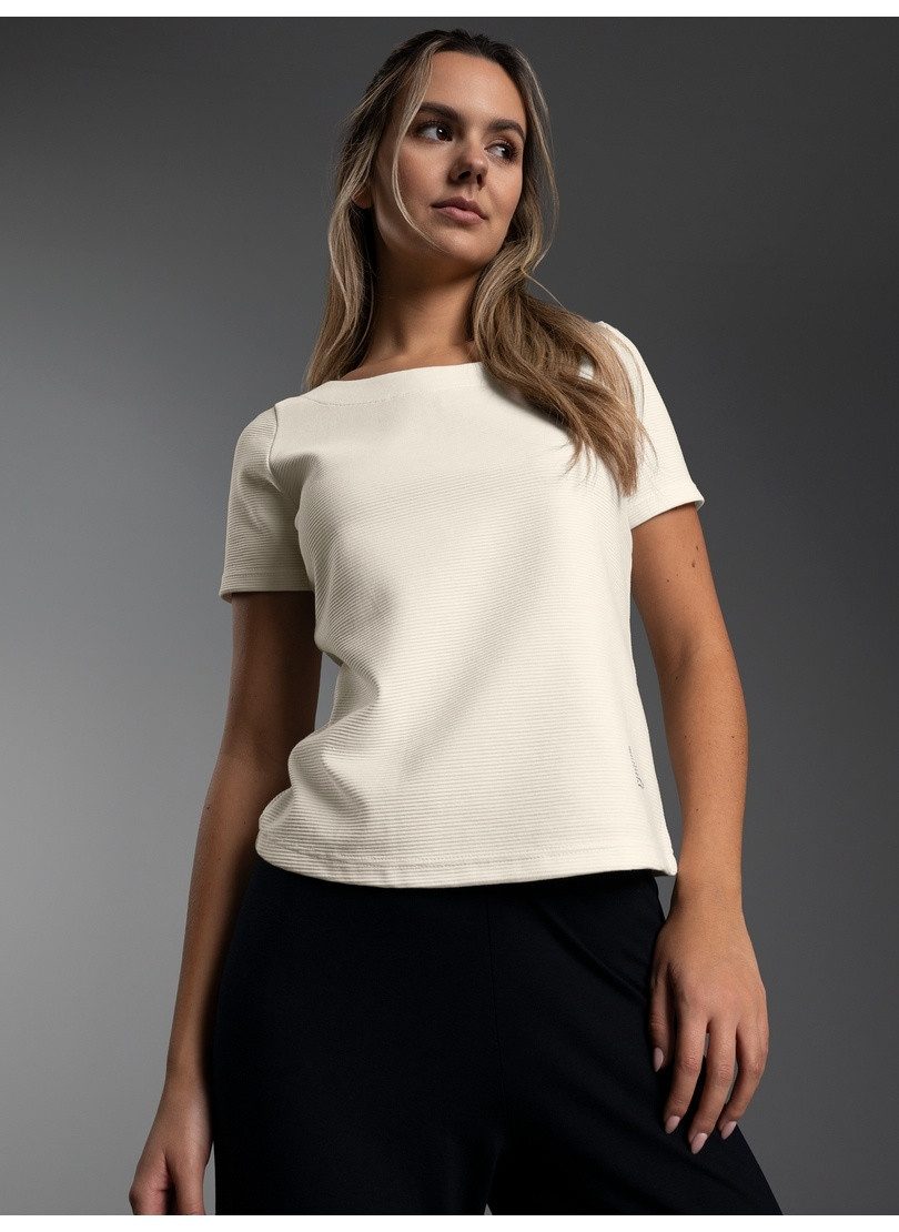 Trigema Sweatshirt TRIGEMA Shirt mit kurzen Ärmeln mit Kristallsteinen