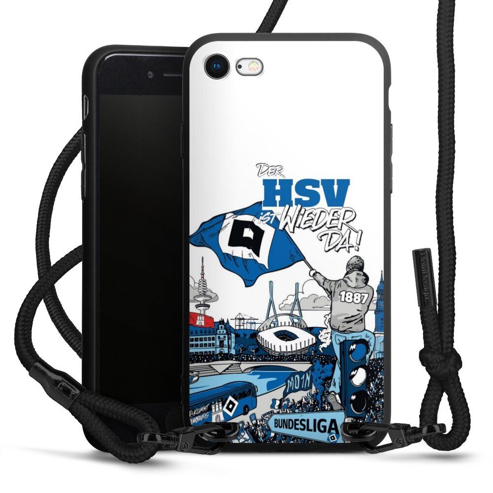 DeinDesign Handyhülle Hamburger SV Offizielles Lizenzprodukt Aufstieg, Apple iPhone 8 Premium Handykette Hülle mit Band Case zum Umhängen