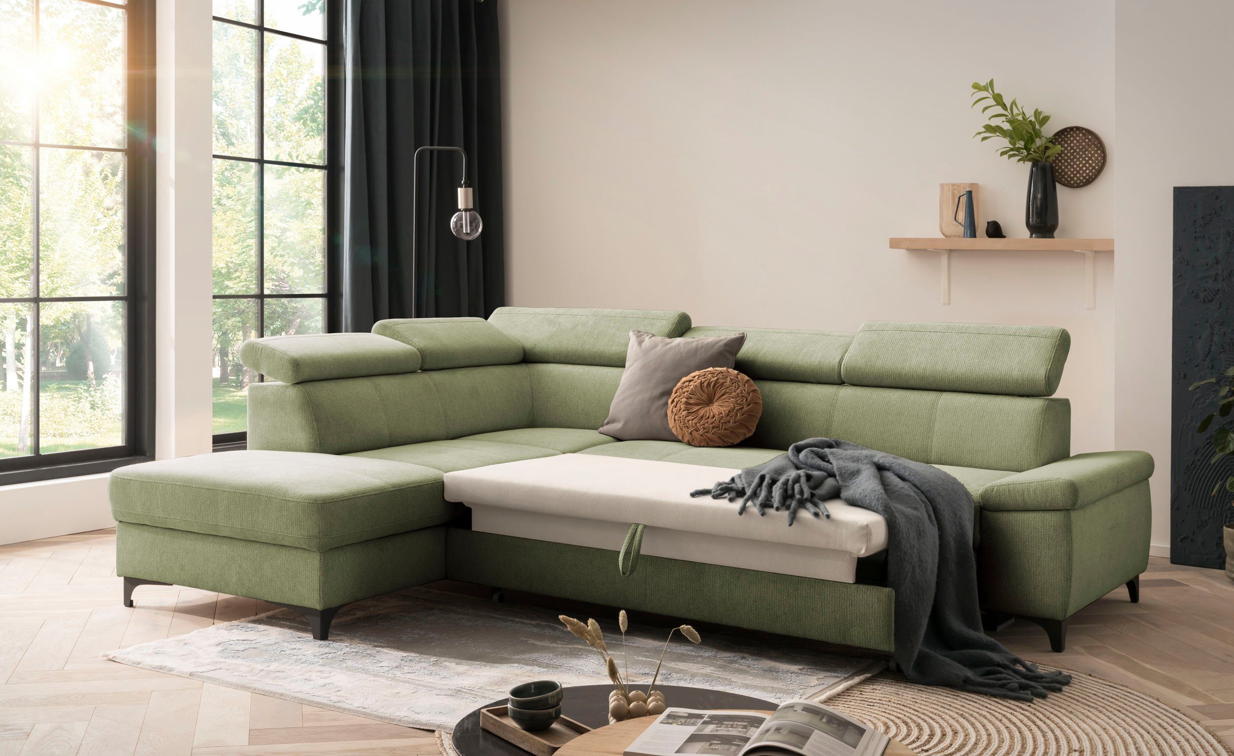 XDREAM Ecksofa Samos, mit Schlaffunktion, Bettkasten günstig online kaufen