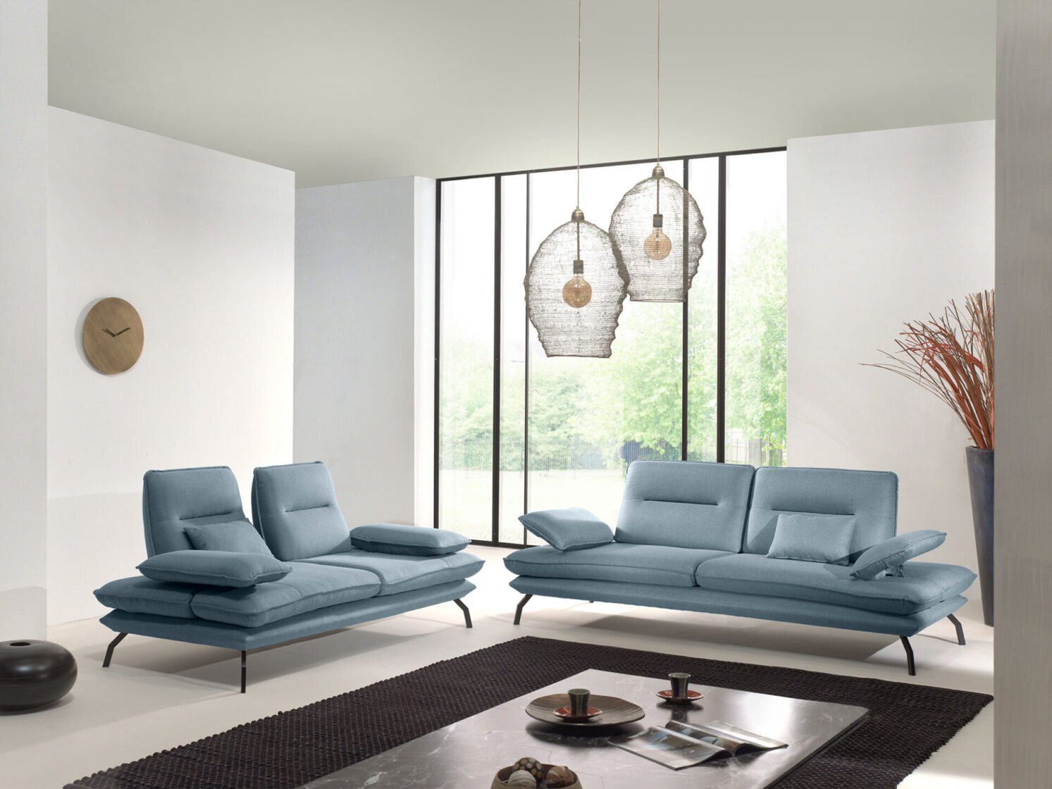 und Arm Sofa-Set Sofa Verstellbare Mint Rückenlehne Figo / Möbeldreams