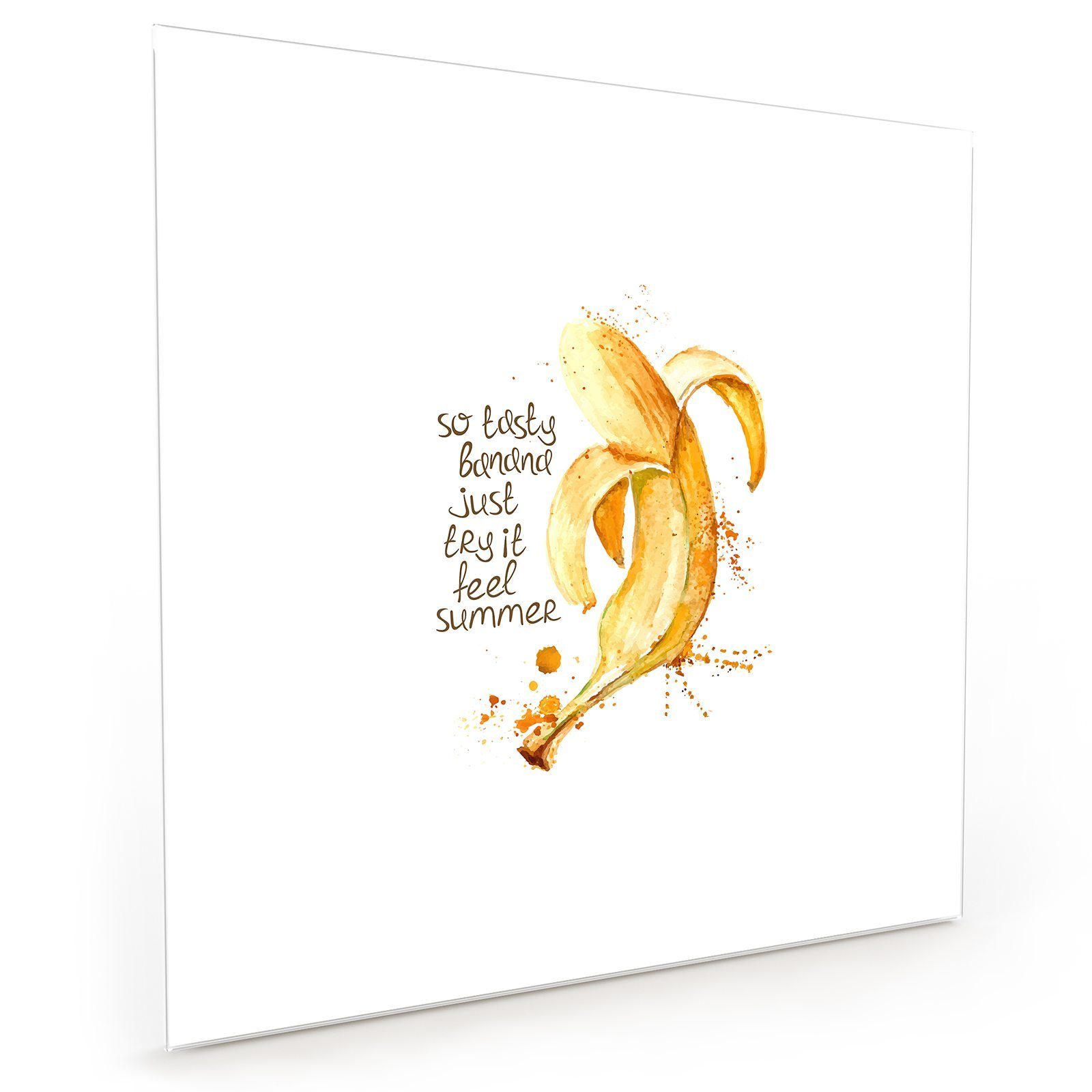 Primedeco Küchenrückwand Spritzschutz Glas Illustration Banane