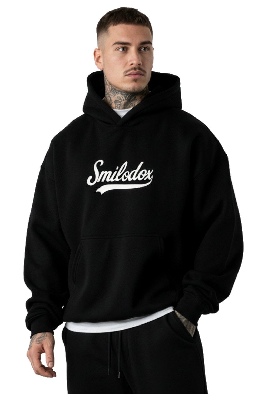 Smilodox Hoodie Lorik, Oversize Kapuzenpullover mit großem Frontprint auf d günstig online kaufen